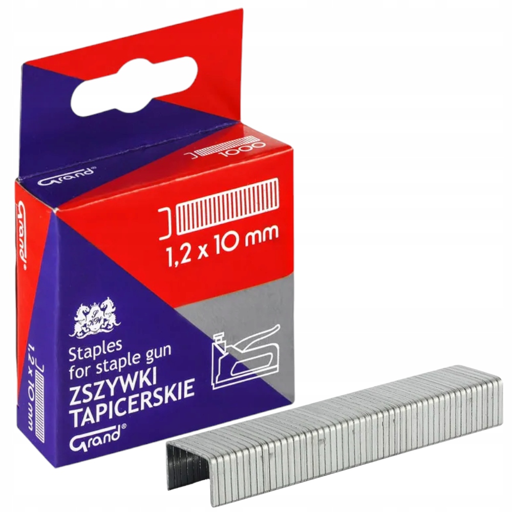 Zszywki do takera tapicerskie 1,2 x 10 mm GRAND srebrne