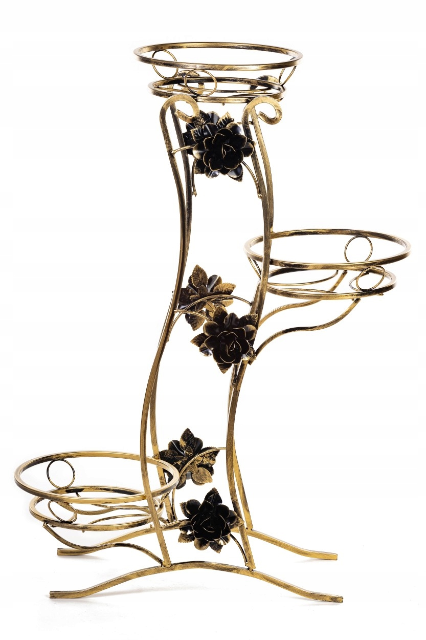 

Ciężki i stabilny piękny kwietnik ozdobny złoty