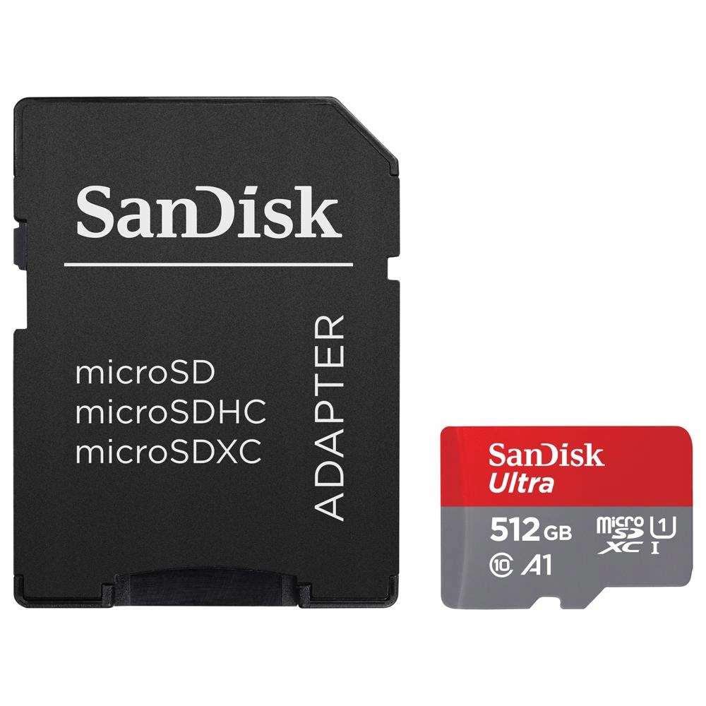 Paměťová karta microSDXC SanDisk Ultra 512 Gb 150 MB/s Uhs-i A1 U1 C10 adaptér