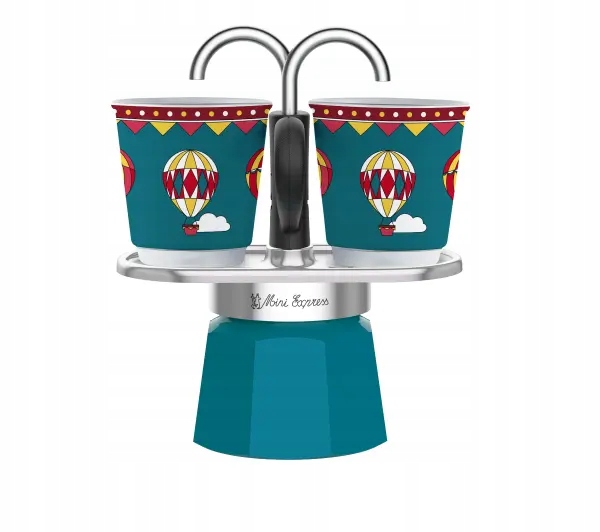 Kawiarka Bialetti Mini Express 2tz 100ml 2 filiżanki Niebieska