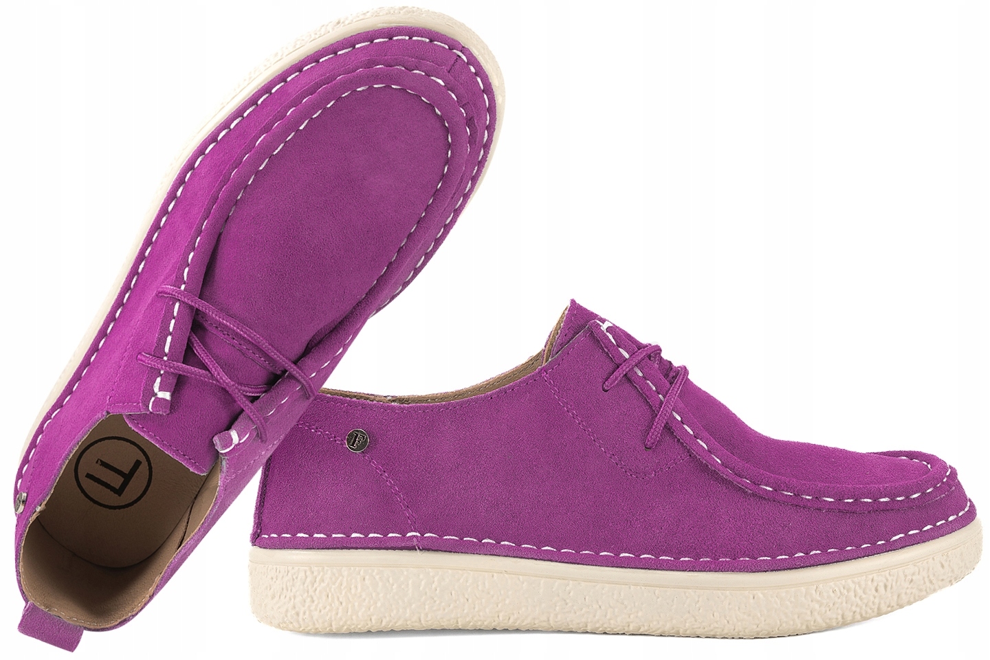 Filippo DP7604 Kožené Polobotky Mokasíny Šněrovací Semišové 41 Fuchsiová