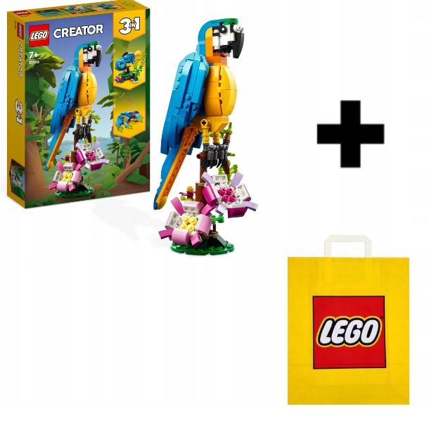 Lego Creator 3V1 Exotický Papoušek Set 31136 Dárková Taška Sada!