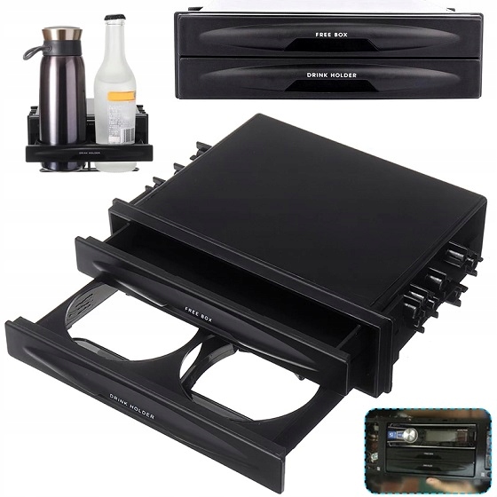 KIESZEŃ 1 DIN SAMOCHODOWY UCHWYT NA KUBEK NAPÓJ SCHOWEK POD RADIO DO AUTA EAN (GTIN) 5905280115152