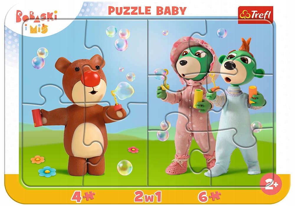 

Puzzle Ramkowe 2W1 Zabawne Bobaski Trefliki 10 El.