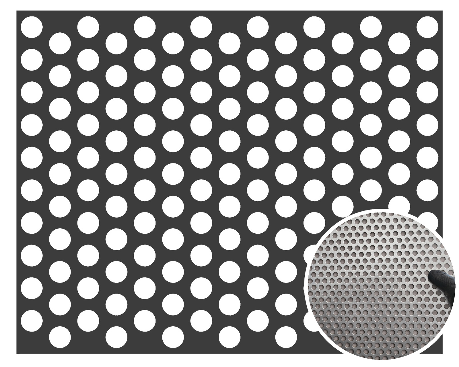 BLACHA PERFOROWANA 1000 x 2000 SITO STAL SUROWA Gr 2 mm Rv 10-15 KOŁA 10 mm