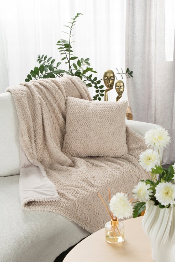 Deka přehoz Laris 130x170 Eurofirany béžová krémová lesklá nit