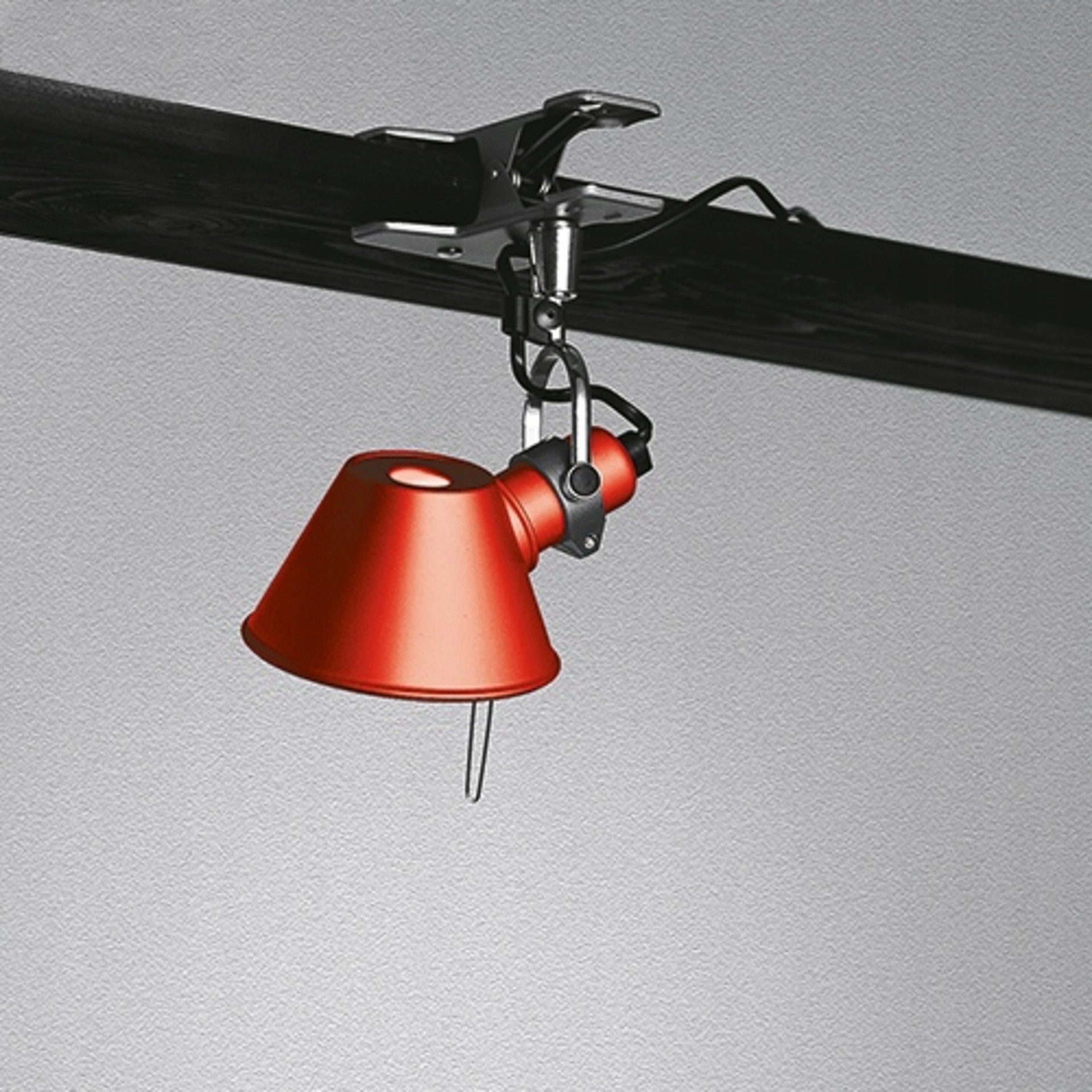 Artemide Tolomeo Micro Pinza červená dizajnové klipové svítidlo E14