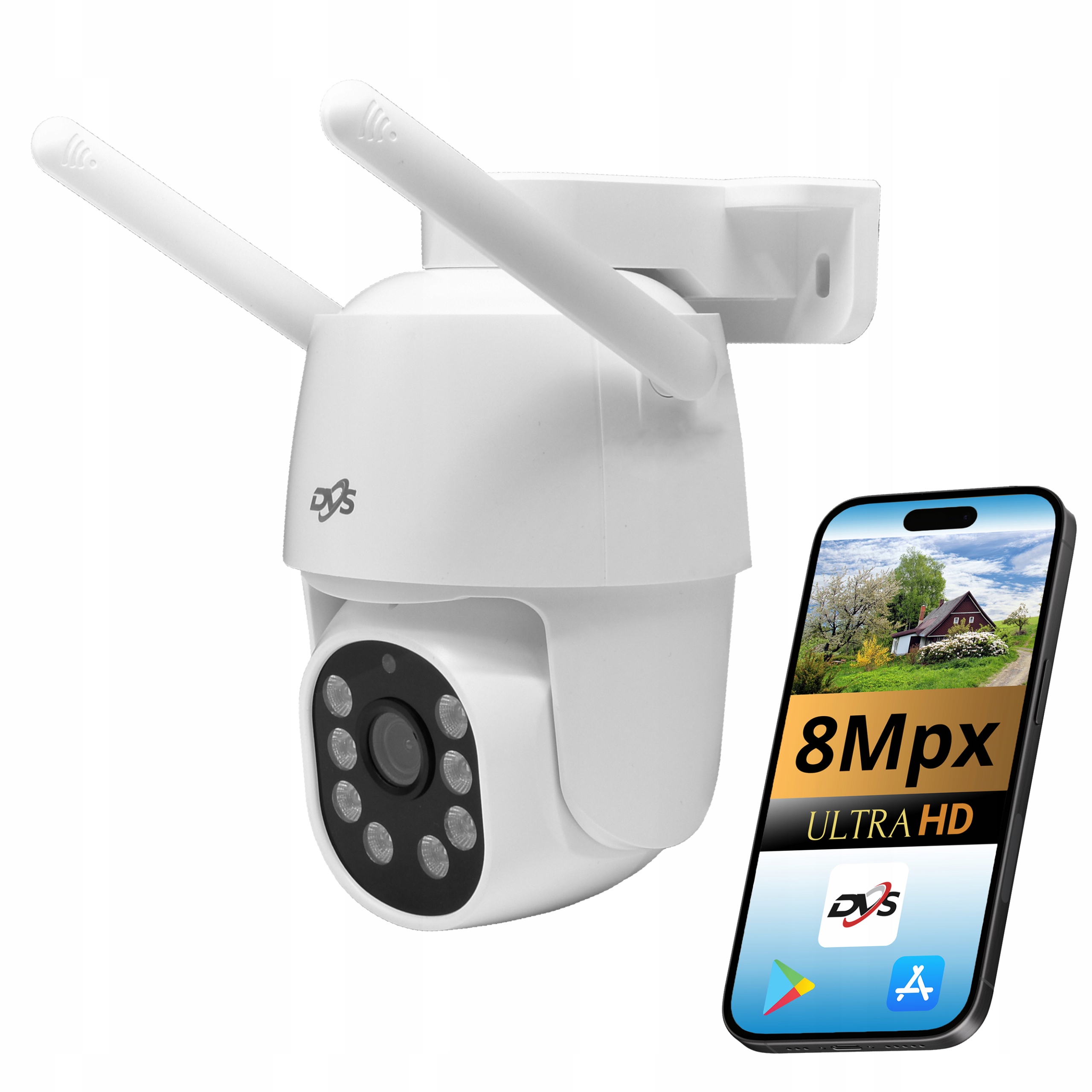 Wifi Rotačná Kamera Smart 8Mpx Uhd 4xZOOM Mikrofón Vonkajší Reproduktor Dvs