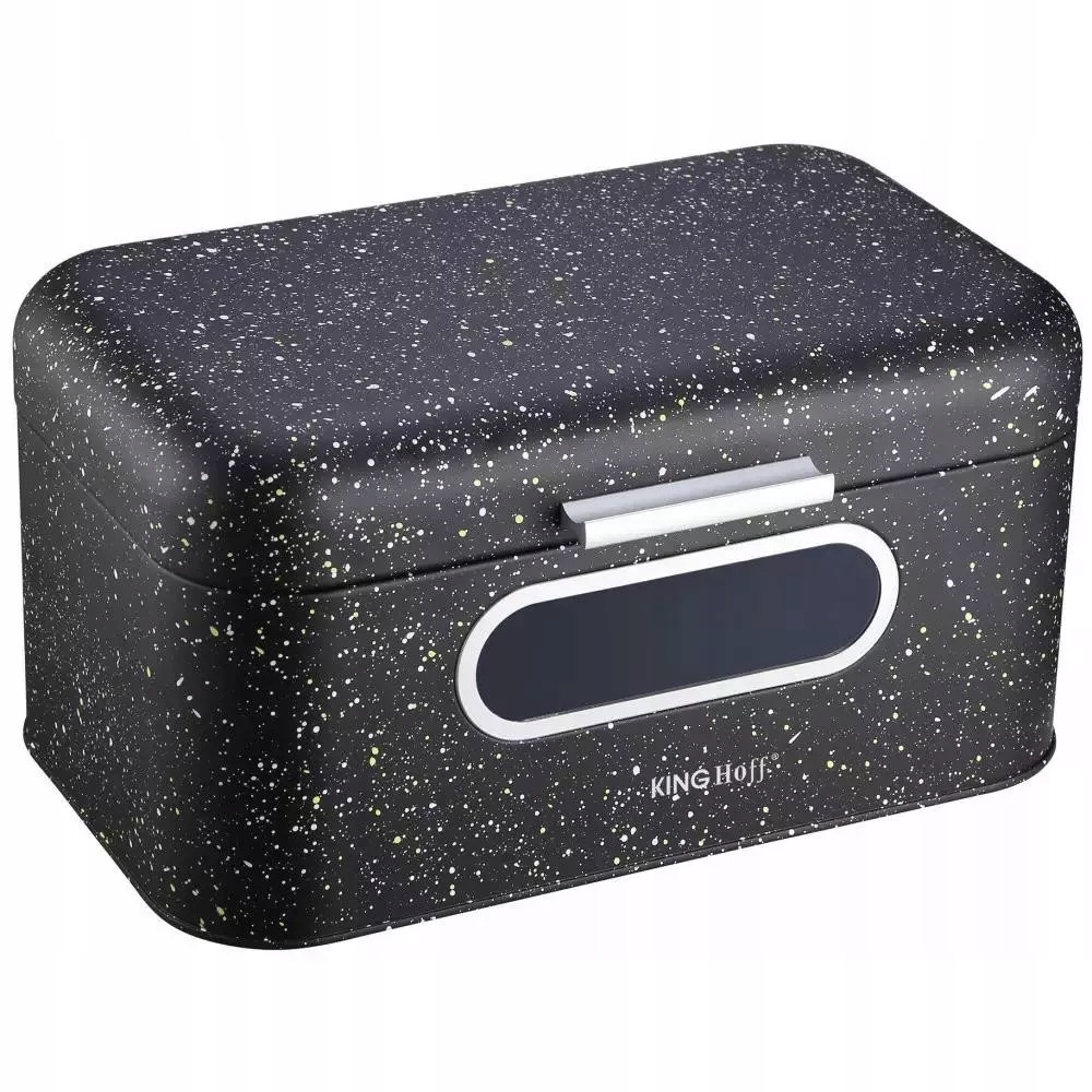 CHLEBAK STALOWY POJEMNIK NA PIECZYWO CZARNY MARMUR