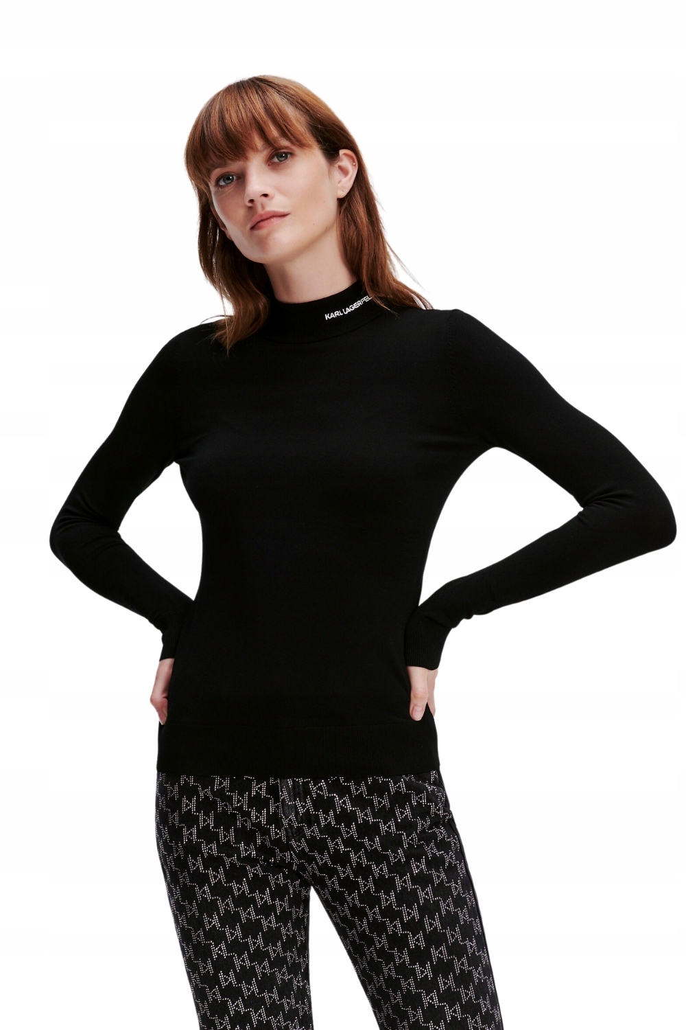 Karl Lagerfeld Černý dámský rolák Classic Turtle Neck XL