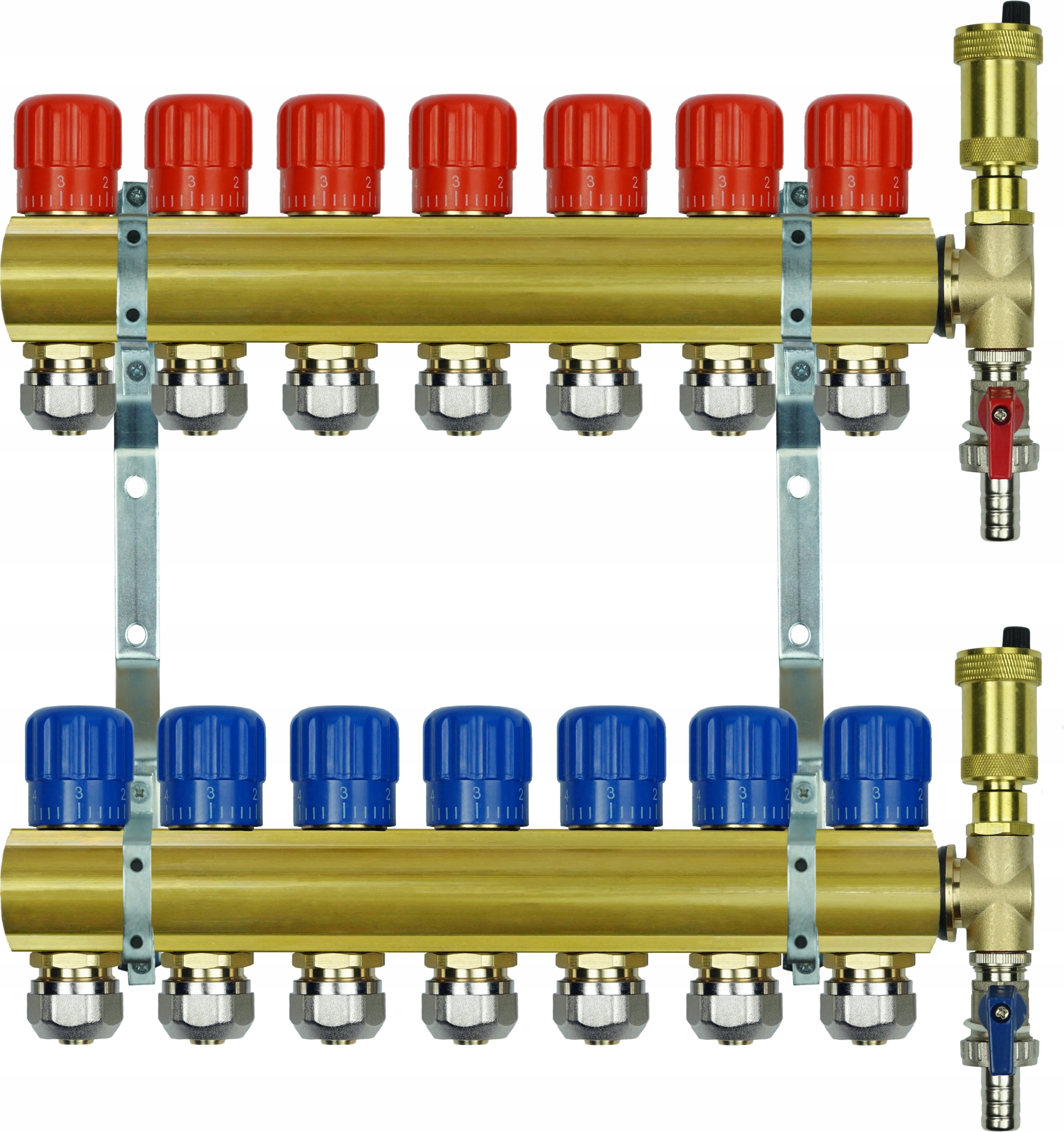 ROZDZIELACZ DO C.O. 7 OBWODY + ZŁĄCZKI PEX 16