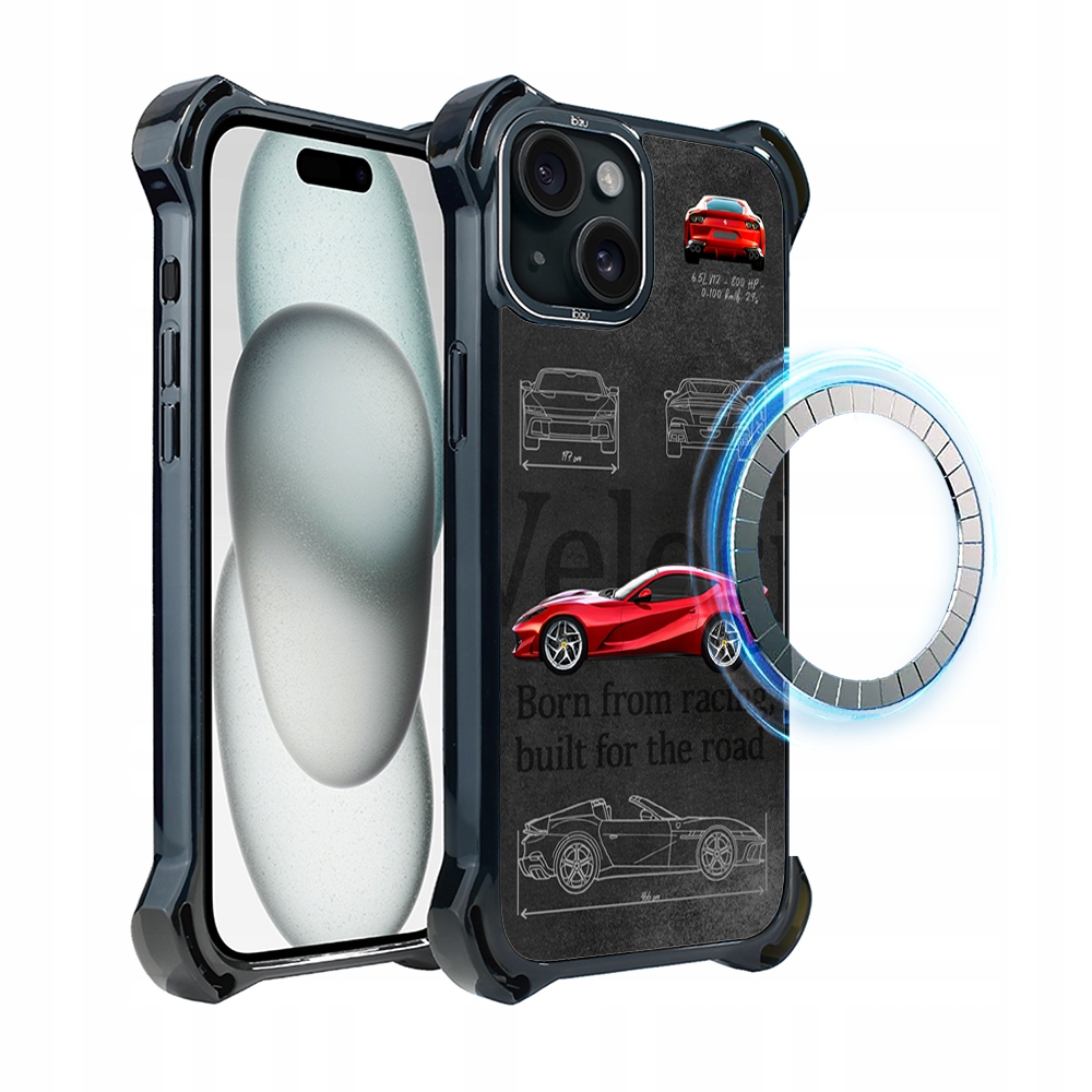 Pouzdro iPhone 15 Plus Ibizu DropGuard Ultra s MagSafe, 812 Superfast