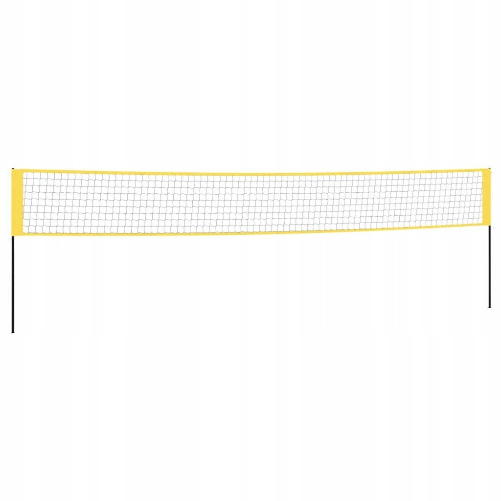 Síť na badminton Pe černo-žlutá 600 x 155 cm, taška, rakety, letka