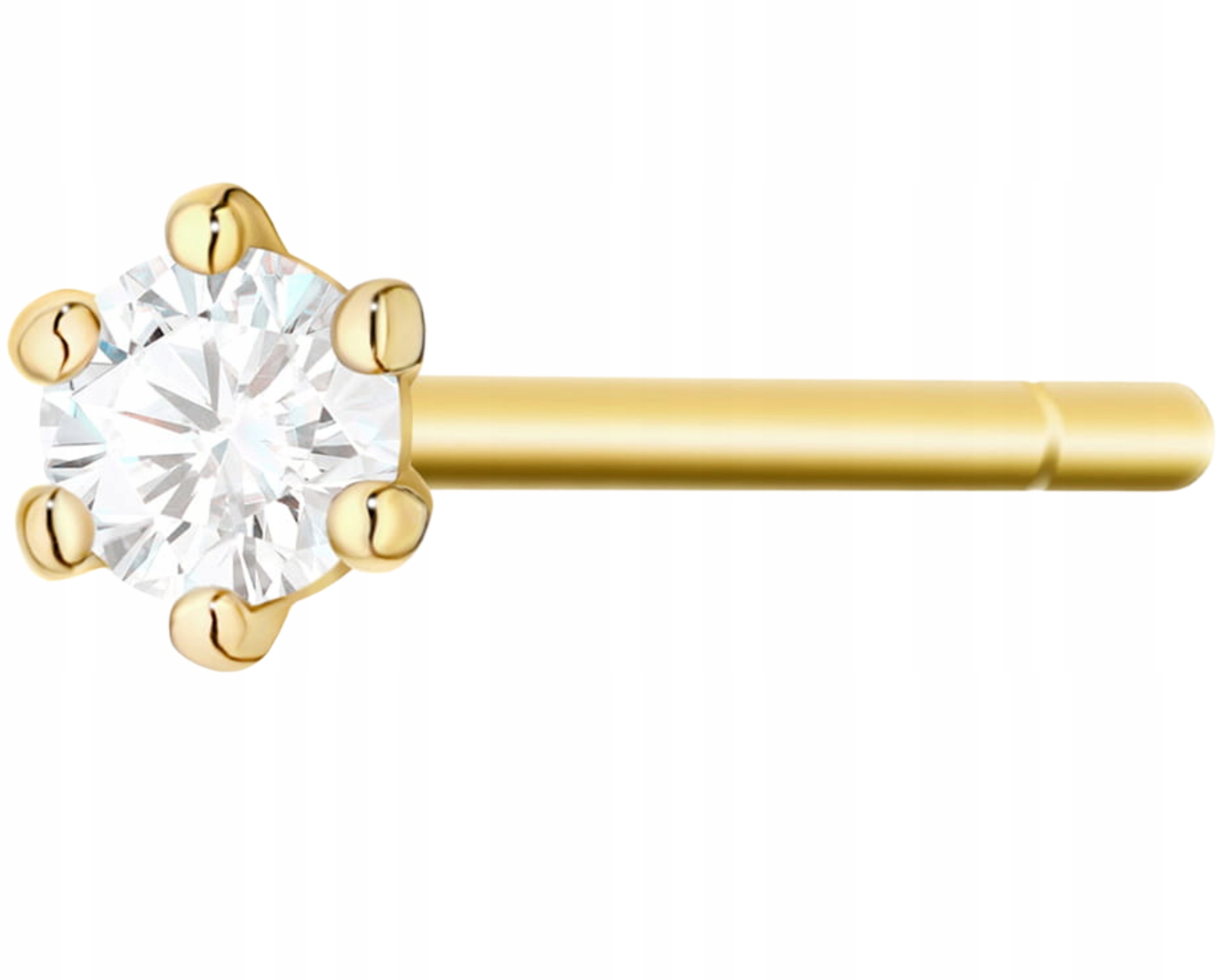 Zlatý Náušník 1 Ks S Diamantem Briliantem Helix Tyčinka Šroub Zlato 585