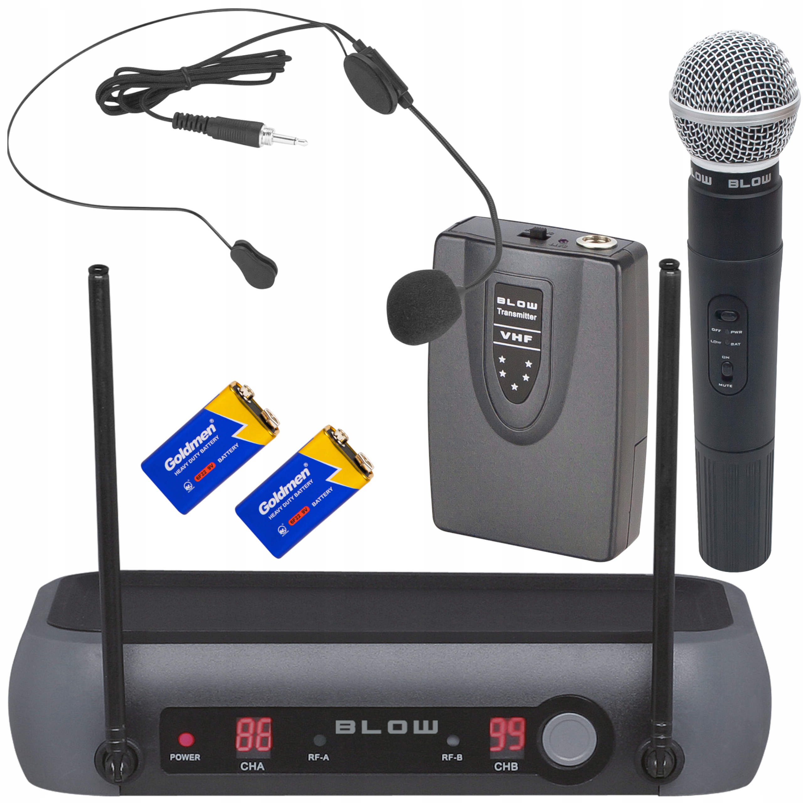 Profesionálny Mikrofón Bezdrôtový Prijímač 50 m 2x 9V Batéria