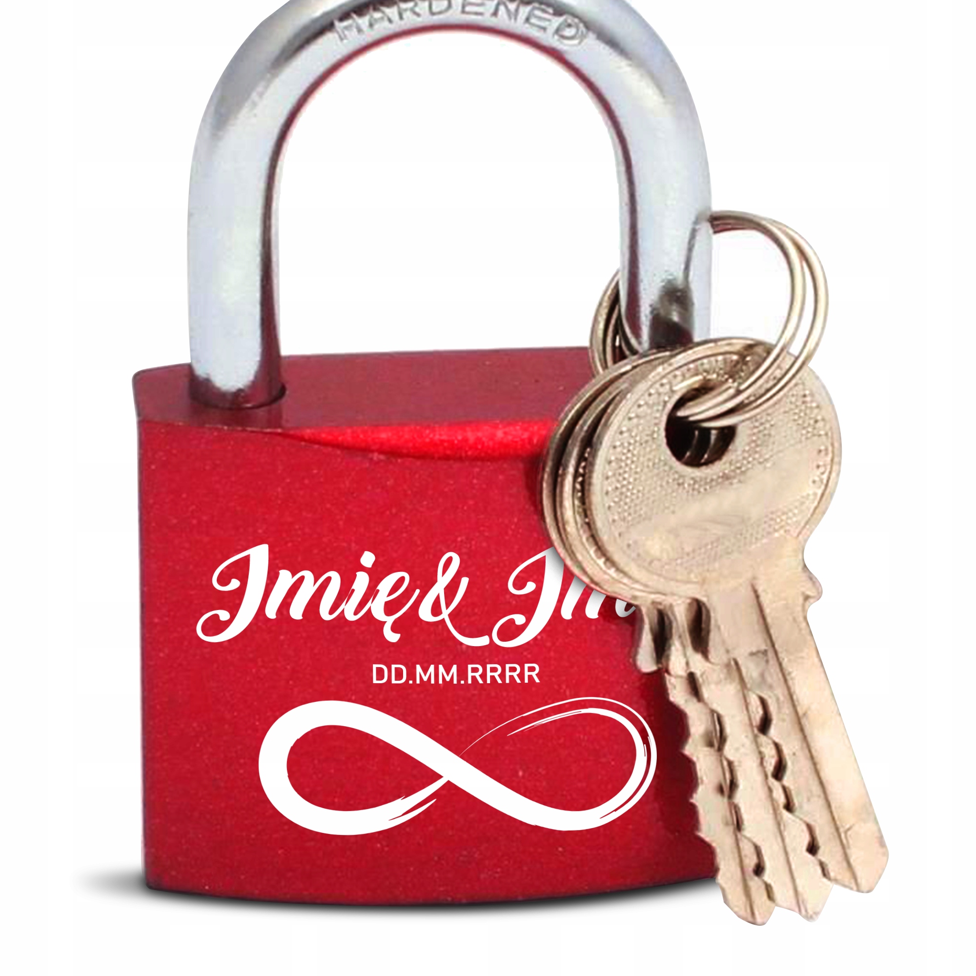 

Kłódka Miłości Czerwona na Walentynki Imię