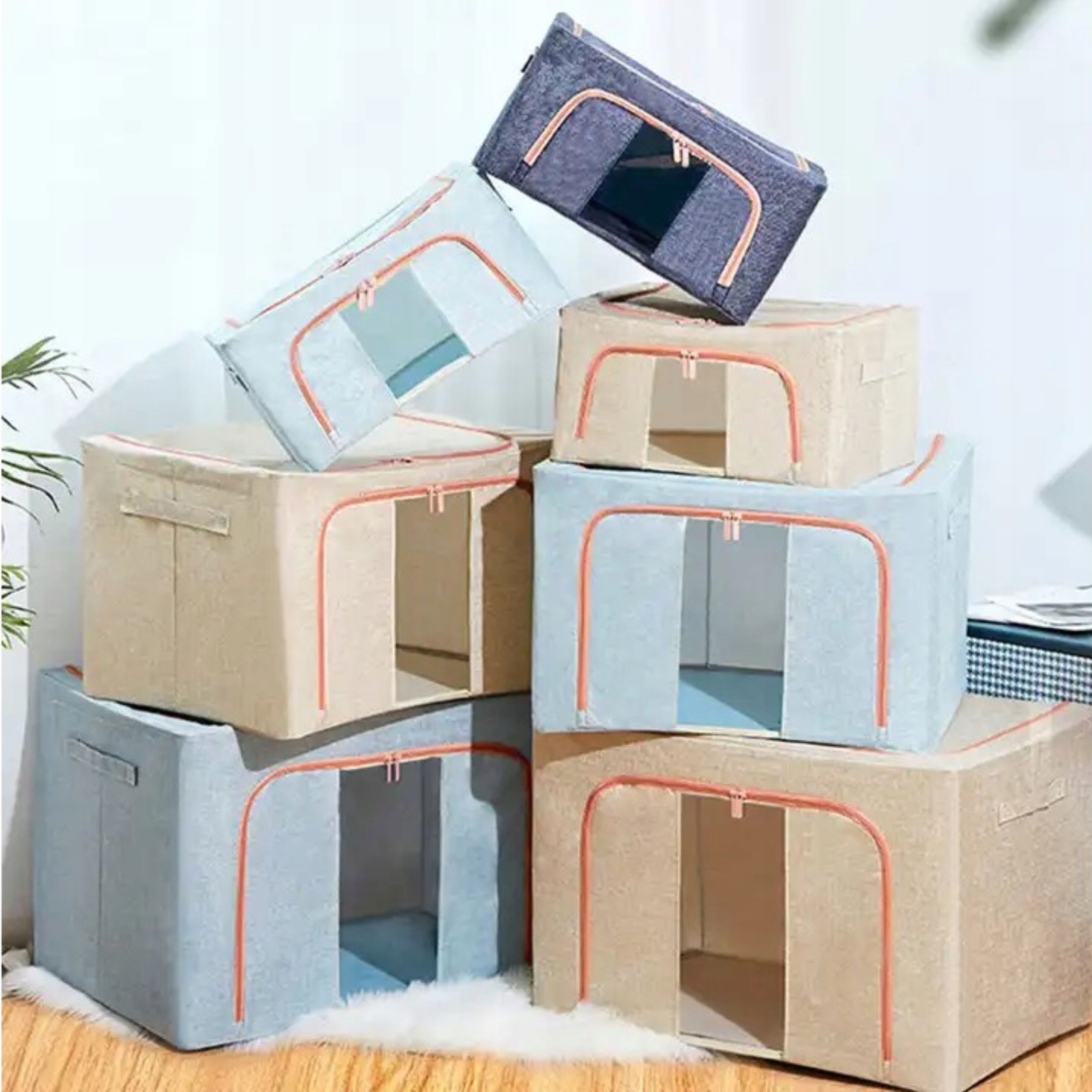 Pokrowiec na pościel ubrania kołdry ze stelażem pojemnik 50x40x33 66L Marka inna