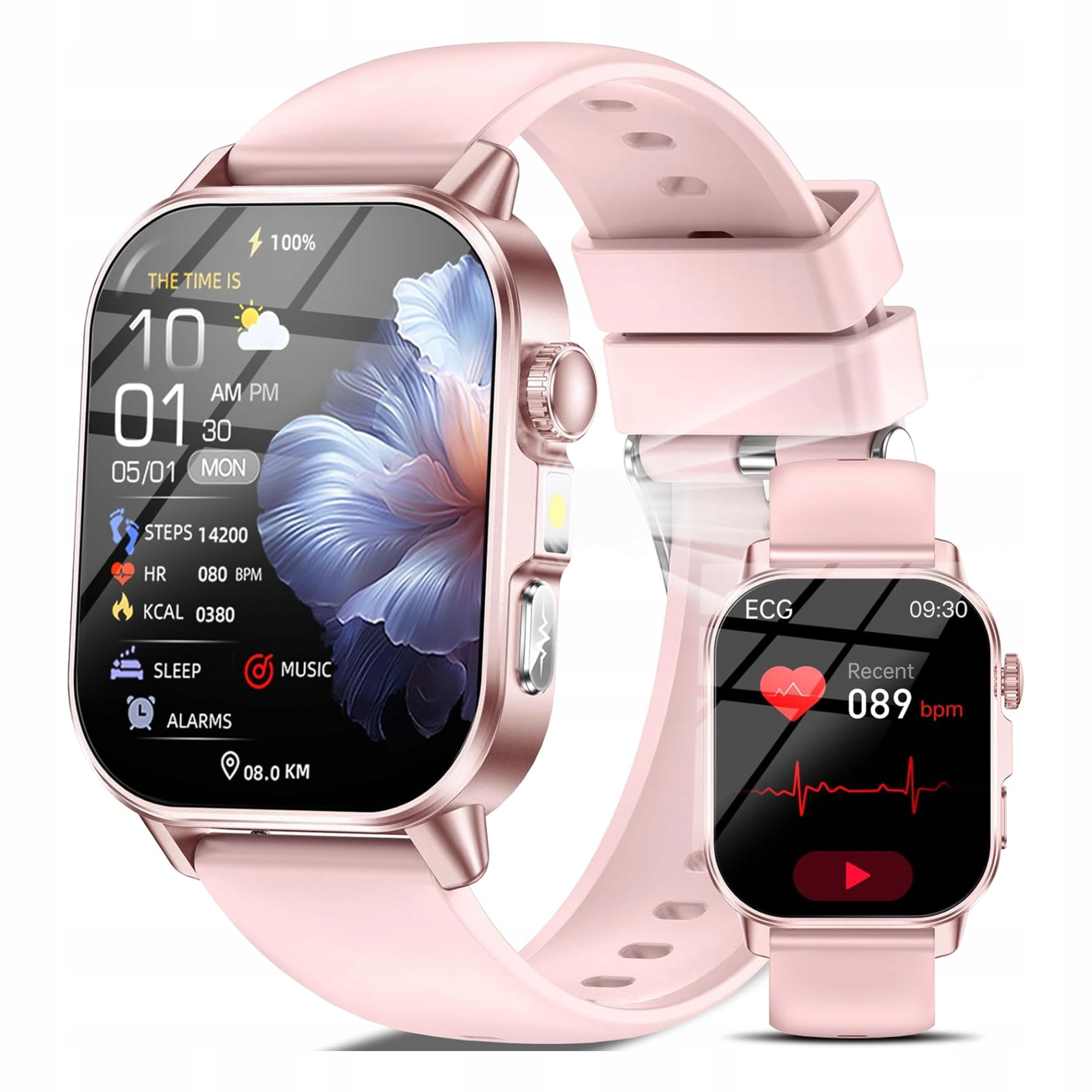 Chytré Hodinky 2,0" Hd s Bt, Ecg, pulsem, SpO2, IP68 sportovním hovorem