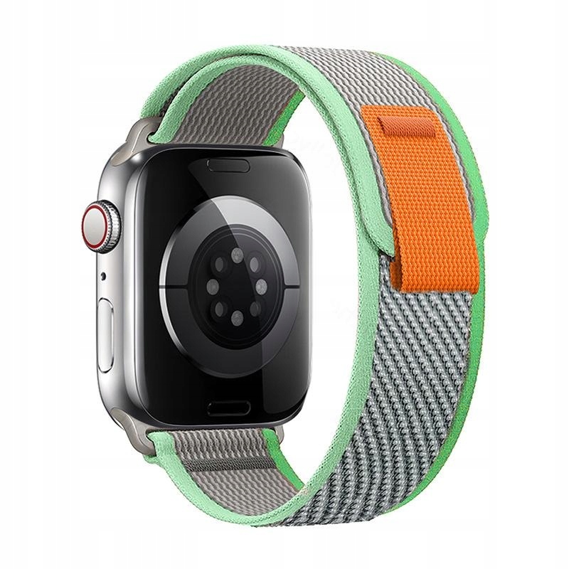 Pasek Nylonowy Sportowy do zegarka Apple Watch 49/45/44/49 mm/szaro-zielony