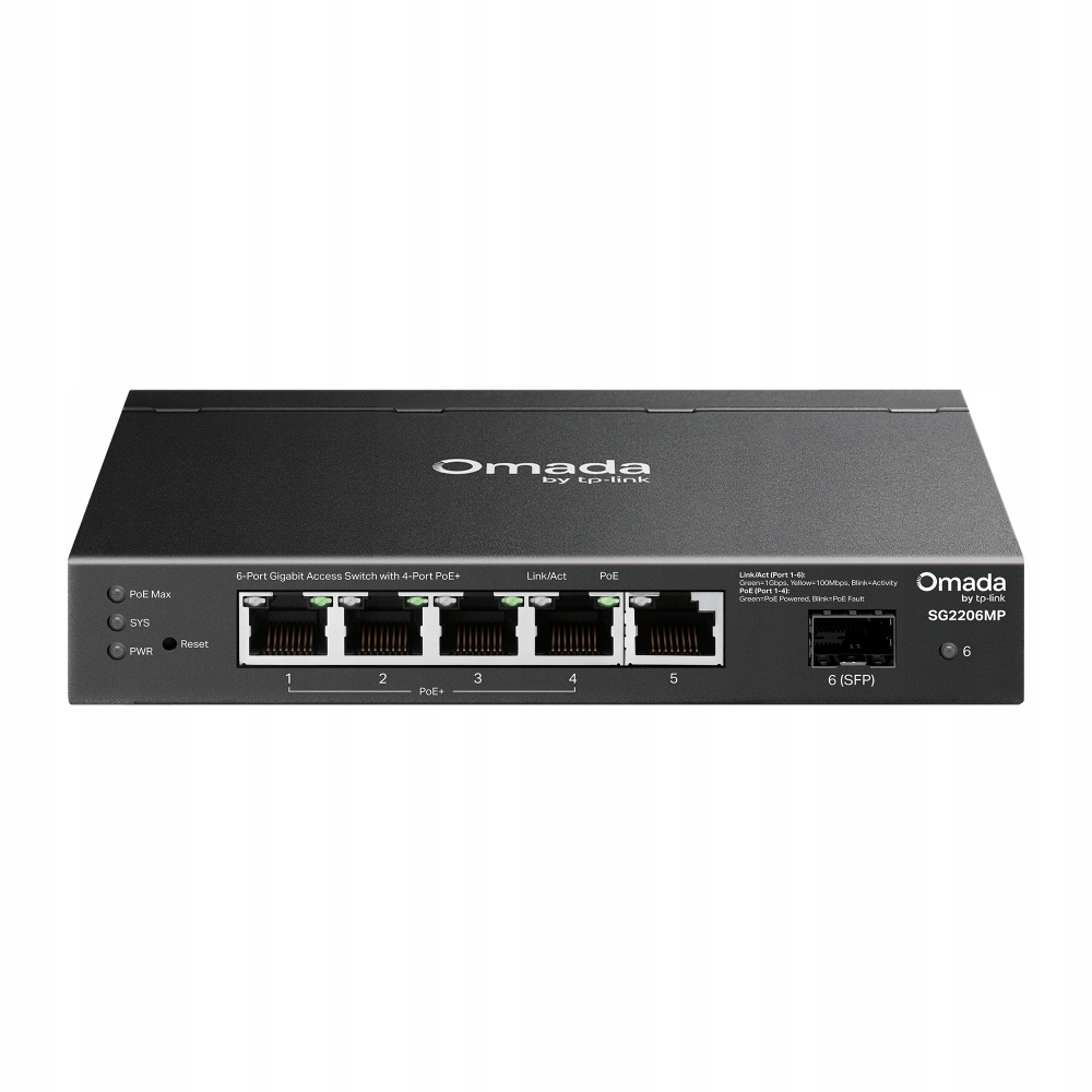 TP-Link SG2206MP Switch Omada 4x1Git PoE+ 1x1Gbit 1xSFP
