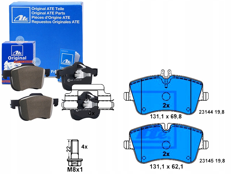Sada Brzdových Destiček Ate 571986B 986424517