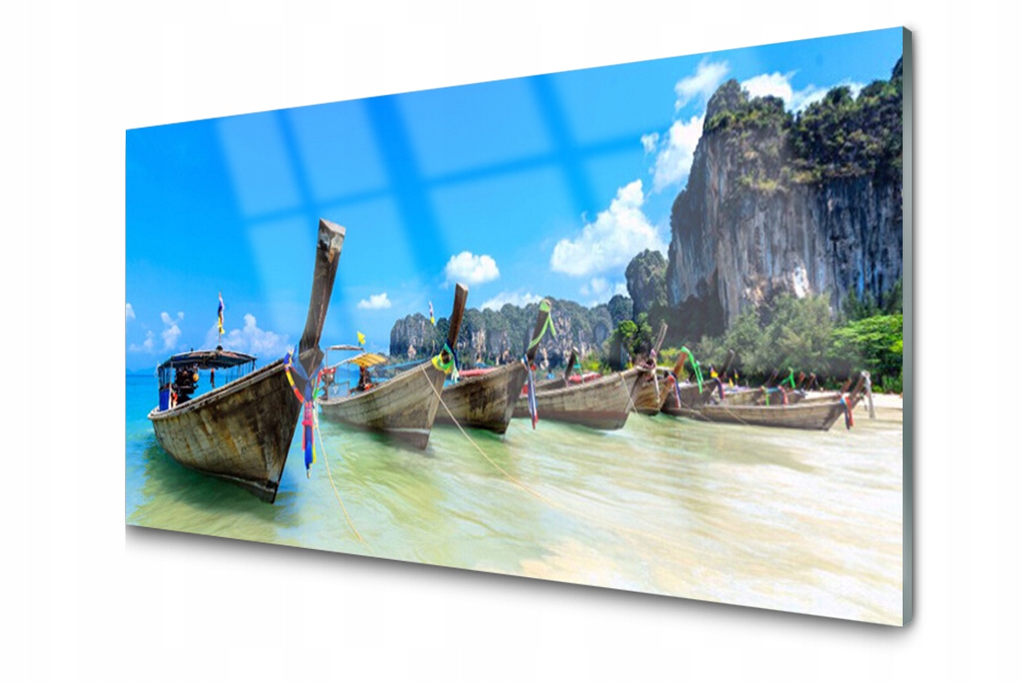 

Panel szklany dekor Łódka Morze Plaża 120x60