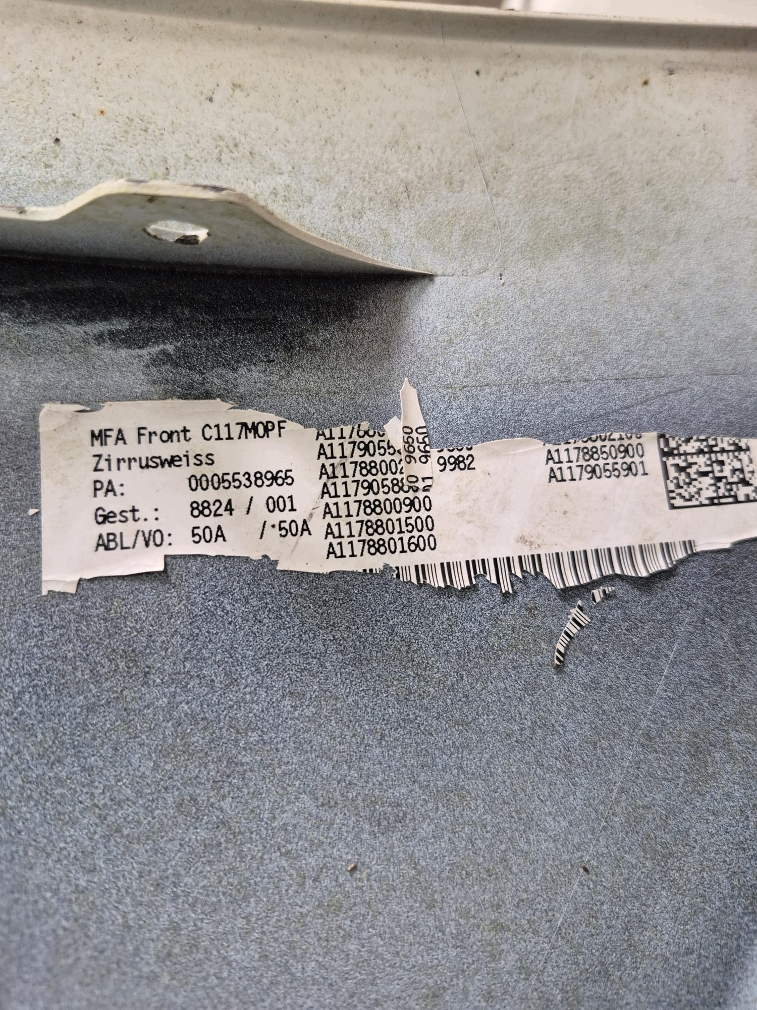 MERCEDES CLA 117 W117 LIFT 16- bumper front front 6XPDC A1178801200