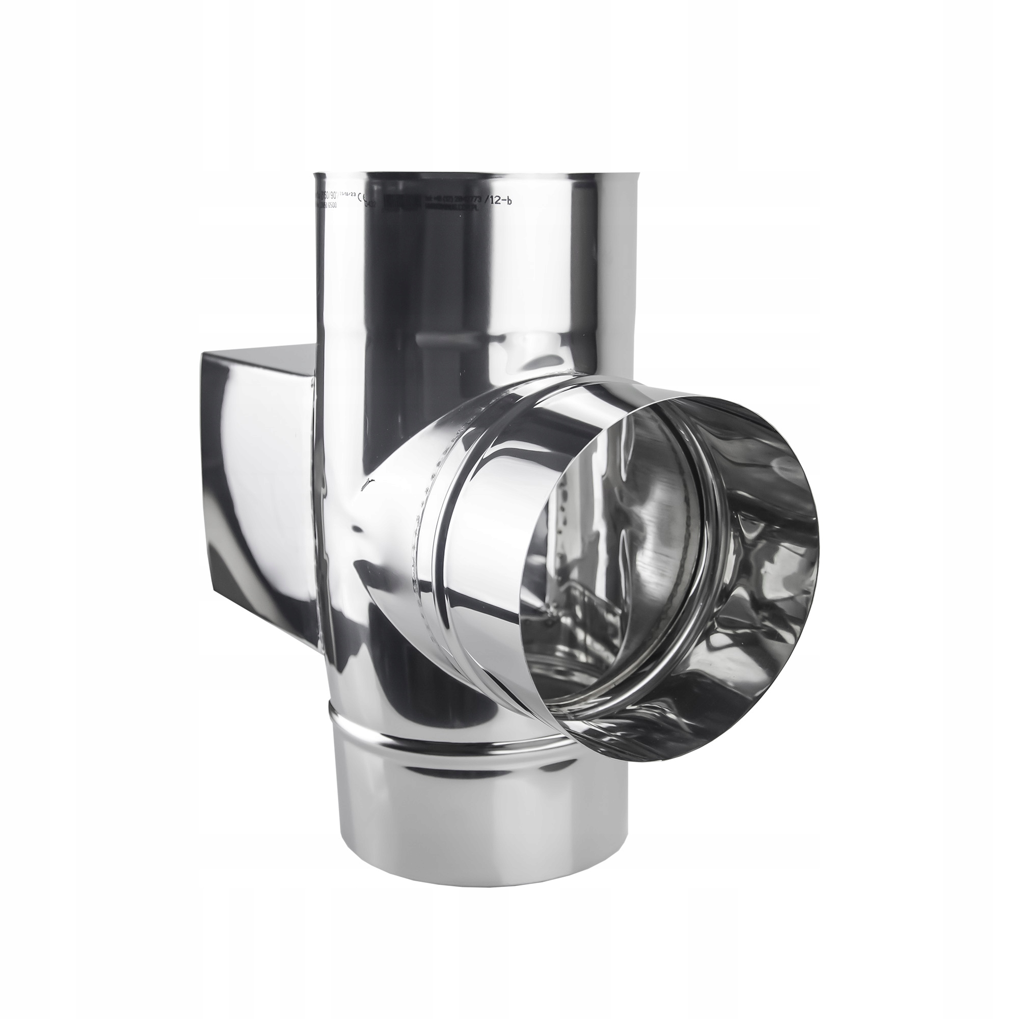 Ks t-rozdělovač kyselinovzdorný s protilehlým čištěním 90 stupňů fi 250 mm 0,5 mm