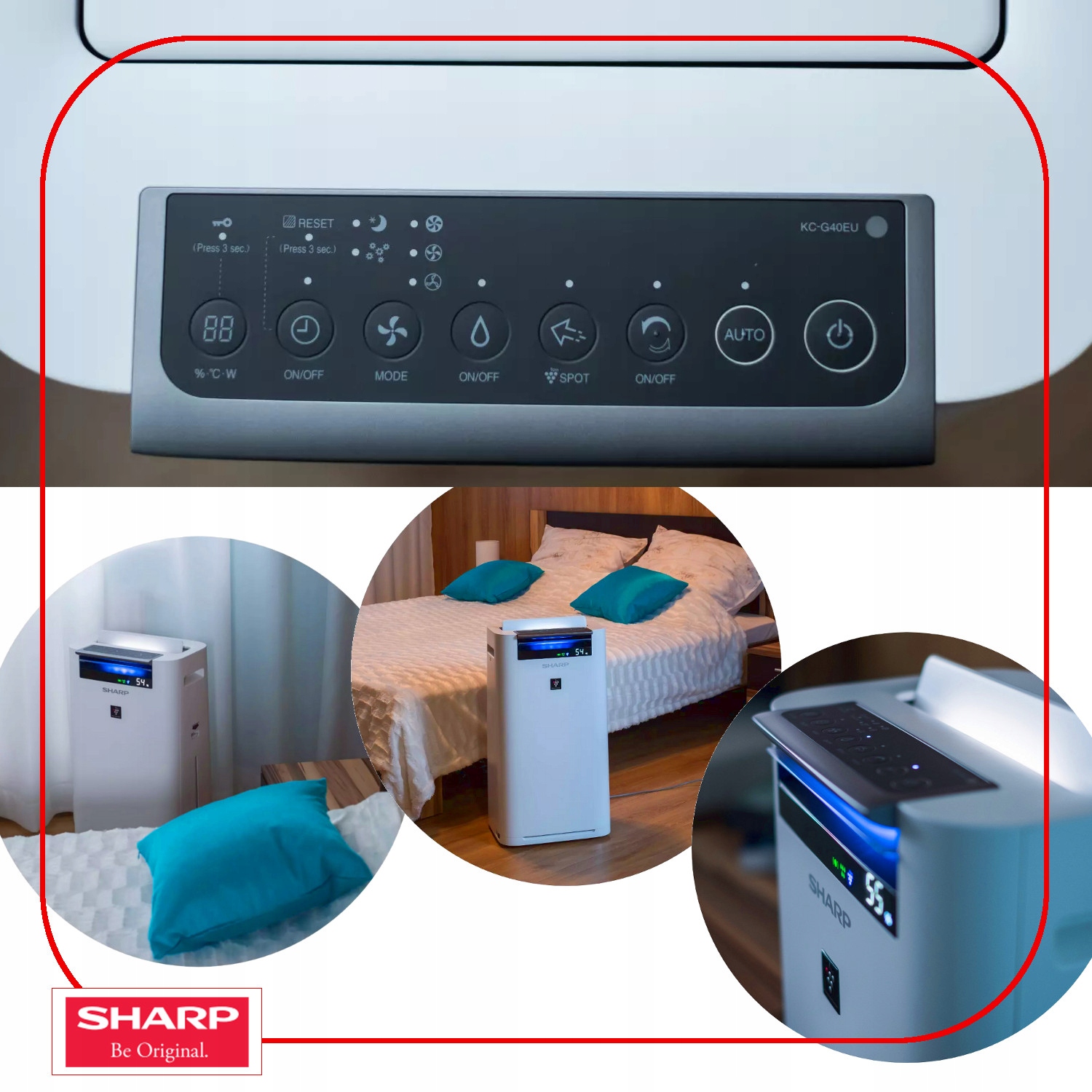 OCZYSZCZACZ POWIETRZA SHARP KC-G60EU-W NAWILŻACZ EWAPORACYJNY DLA ALERGIKÓW EAN (GTIN) 4974019934990