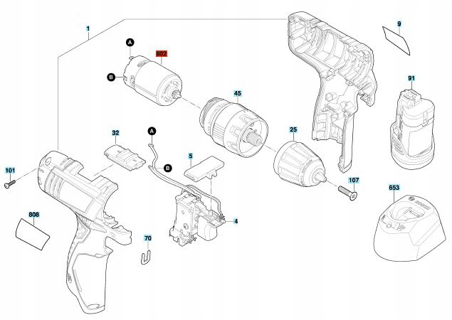 BOSCH SILNIK DO WKRĘTARKI GSR 120-LI Rodzaj silnik