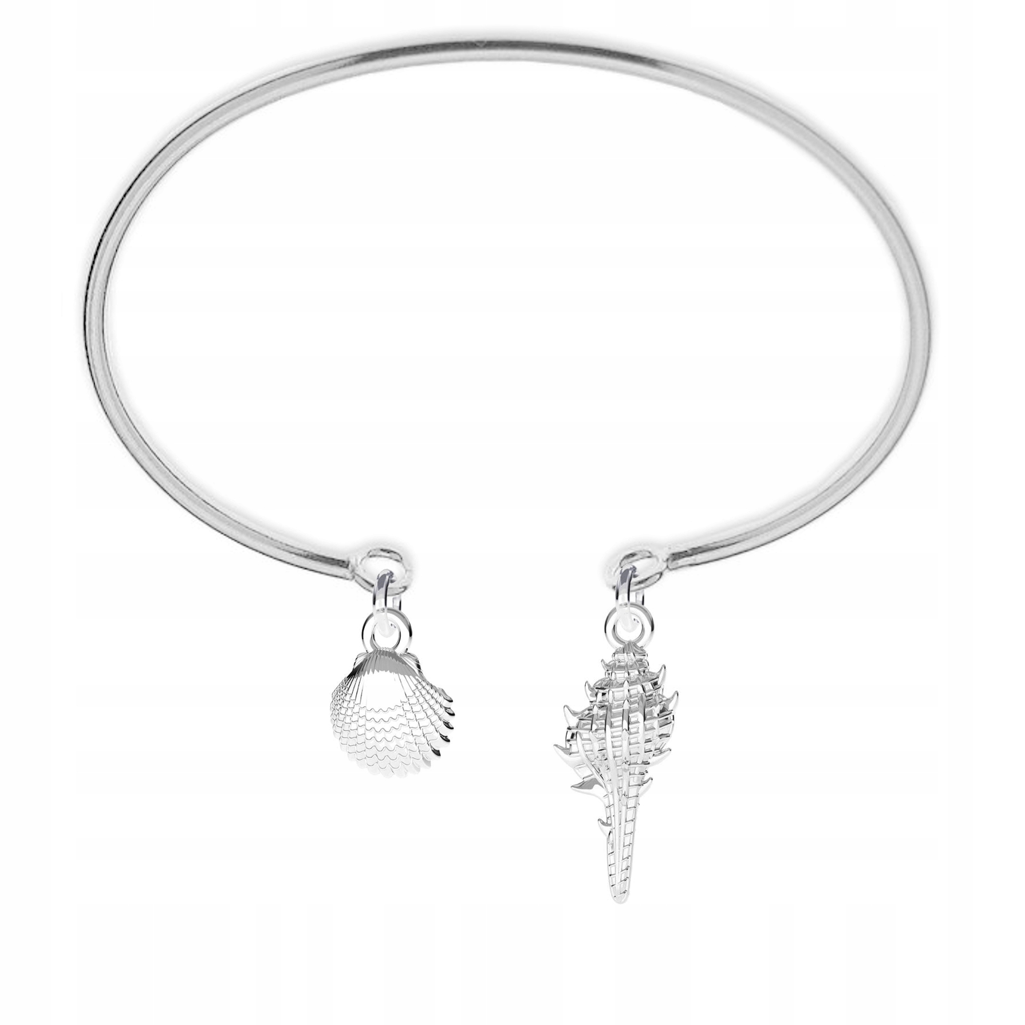 Stříbrný náramek obruče Mořský svět Stříbro 925