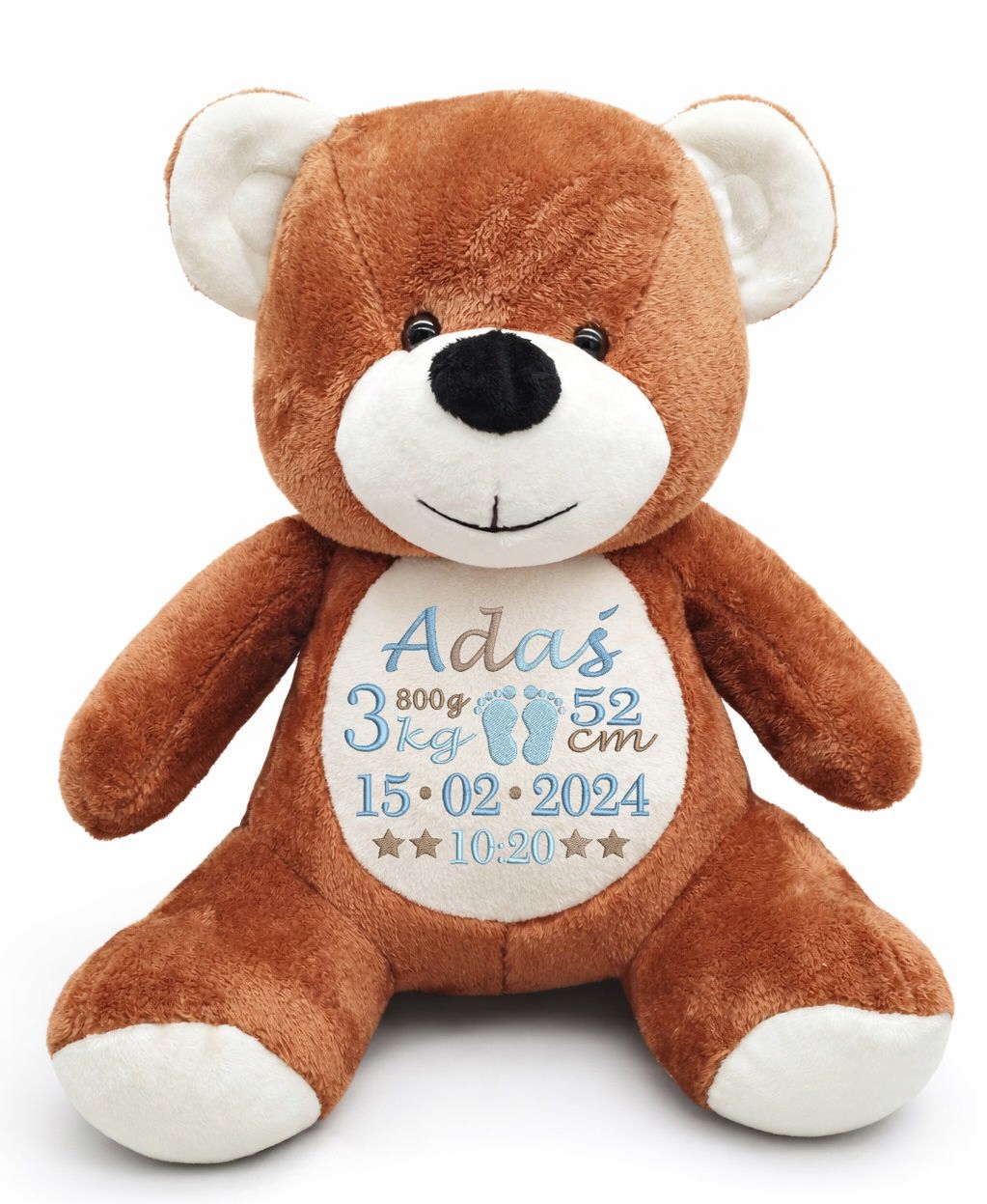 Medvídek s metričkou Výšivka personalizovaný Dárek na křtiny