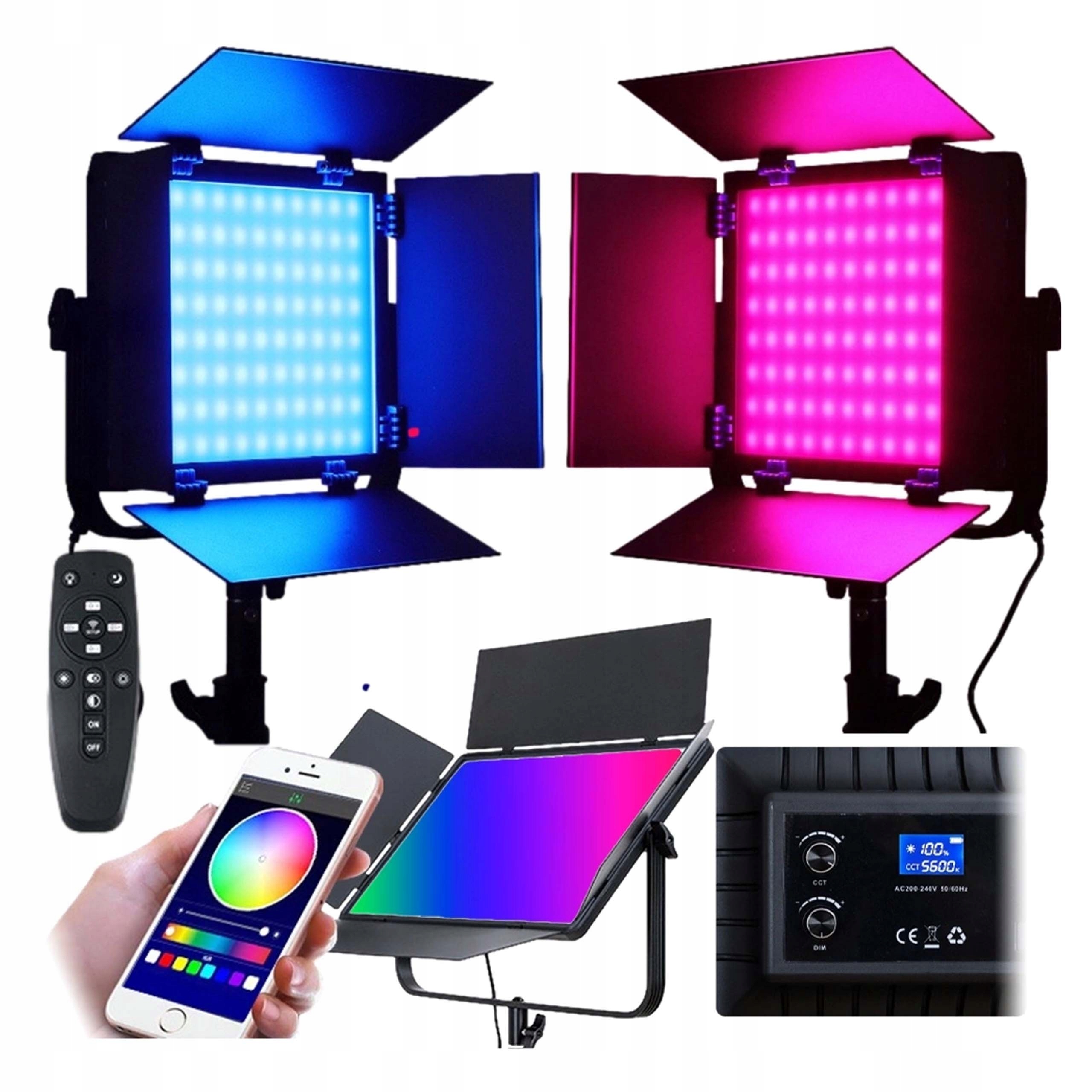 Led Lampa Rgb Studiová Fotografická, Barevné Nepřetržité Světlo Pro Videozáznamy