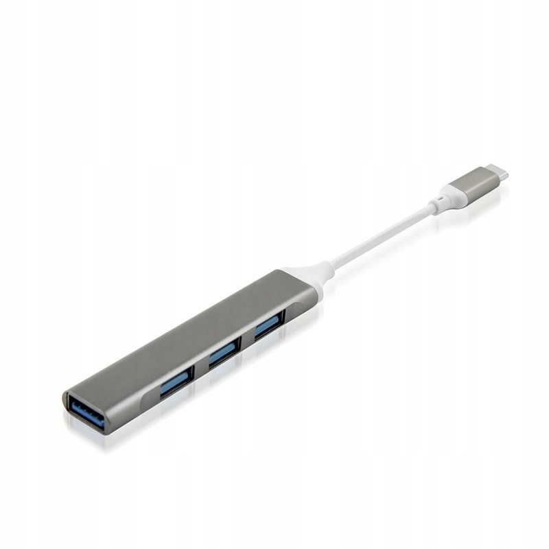 Adapter Hub 3xUSB 2.0+1xUSB 3.0 +Type C biały/czarny