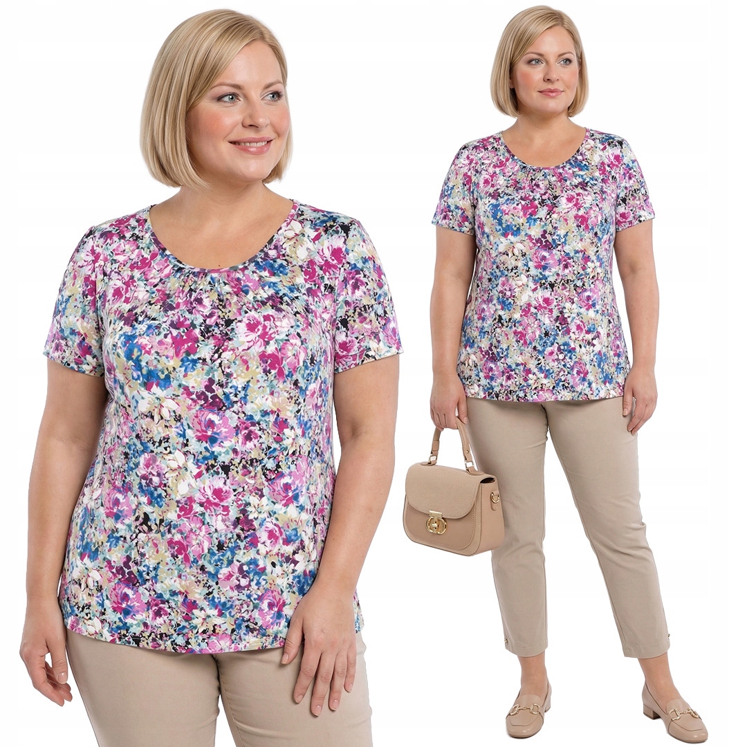 Košile s barevnými květy plus size velikost 52