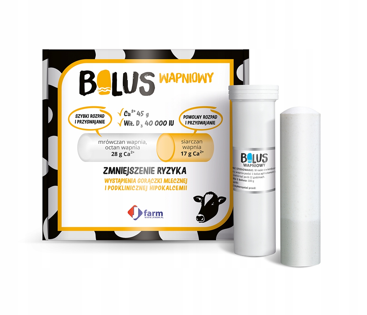 

Bolus Wapniowy Plus 175g x 4szt. dla bydła JFarm