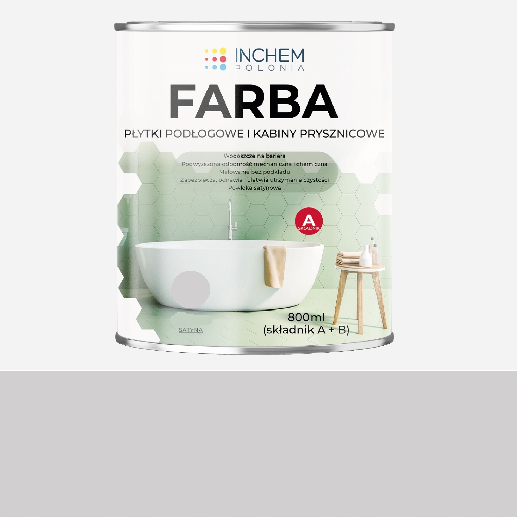 Farba do płytek i kabin prysznicowych 800ml Popielaty Inchem