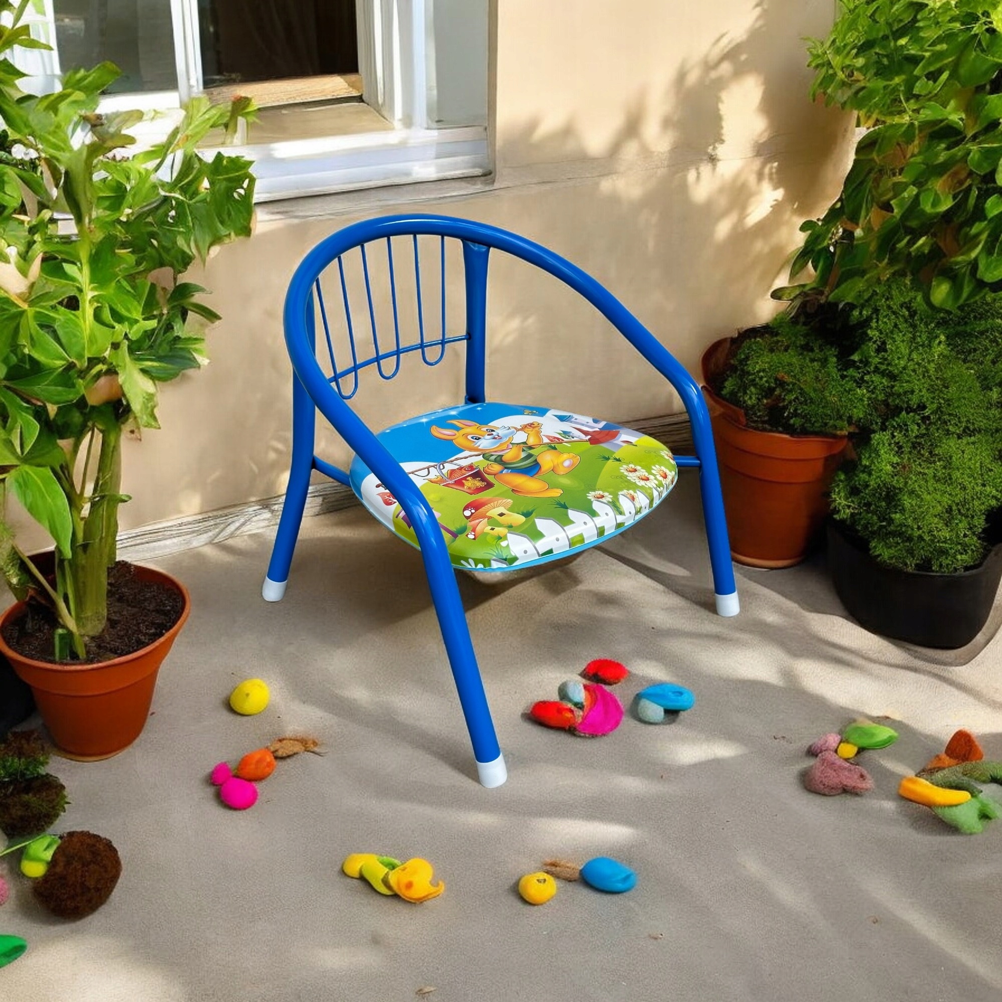 KRZESEŁKO PISZCZĄCE DZIECIĘCE 35 CM FOTELIK METALOWY DO DOMU OGRODU DZIECKA Marka inna