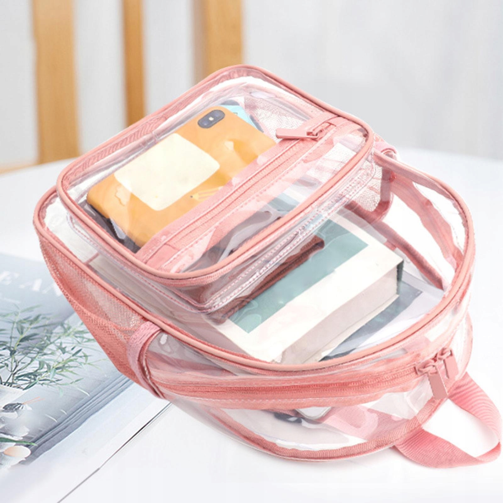 Przezroczysty plecak Wytrzymała torba z regulowany Marka bez marki