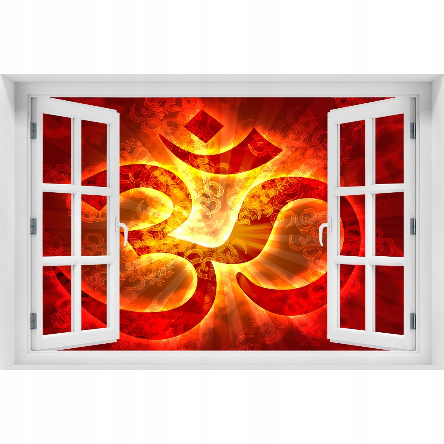 

Samoprzylepna Naklejka na ścianę Płonący znak om