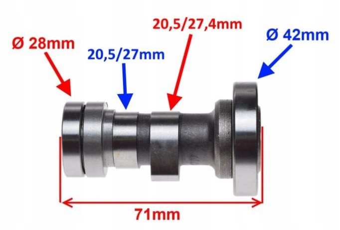 SILNIK YX 140 RMT PIT BIKE MRF wałek rozrządu Producent Wilmat