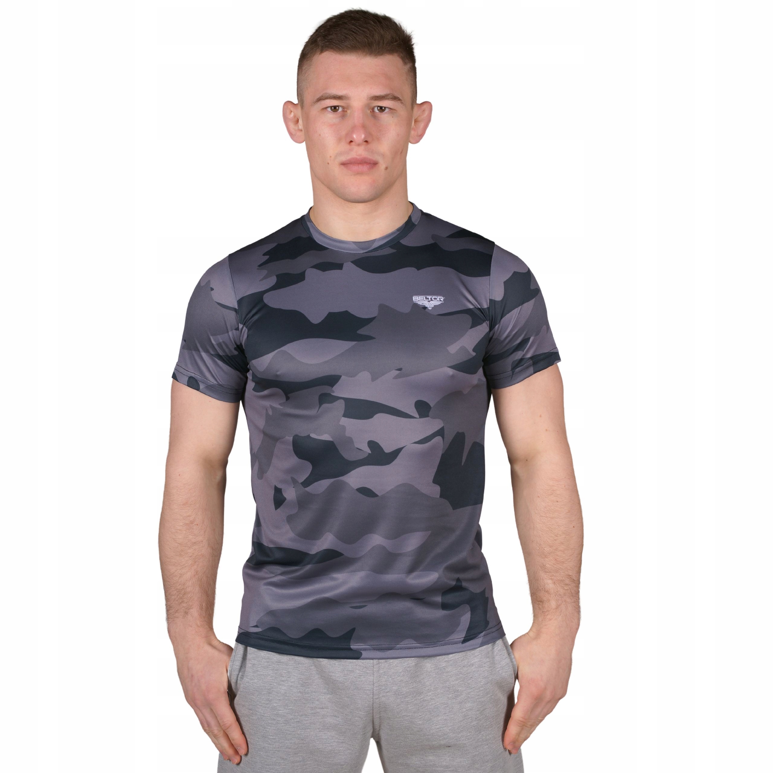 Beltor Koszulka Męska Urban Camo T-shirt Sportowy Bawełna Moro Rozmiar L