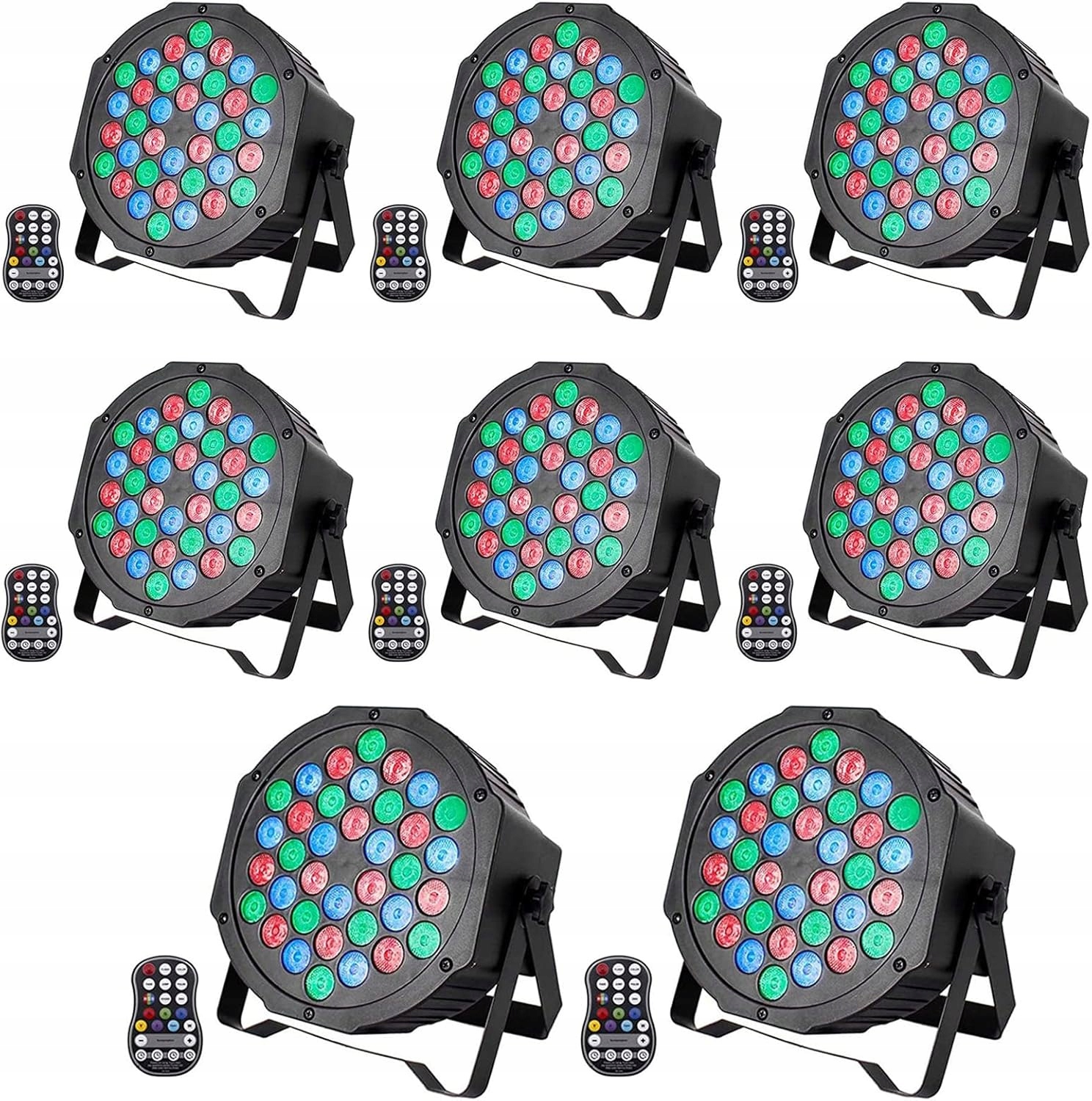 UKing Led lampy Rgb akumulátorové 36 diod sada 8 ks scéna párty