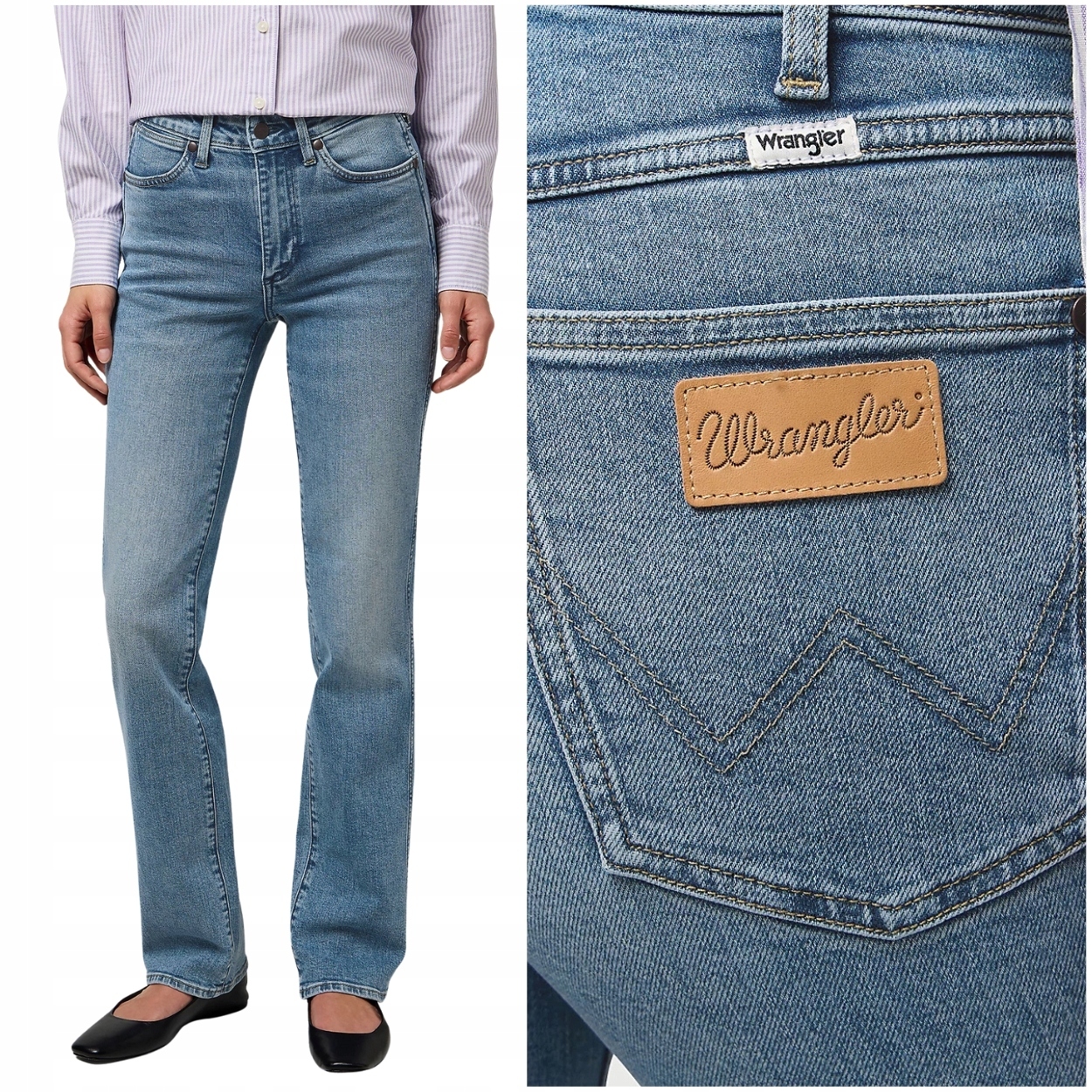 Wrangler Straight Indigo Valley jednoduché dámské džínové kalhoty W28 L32