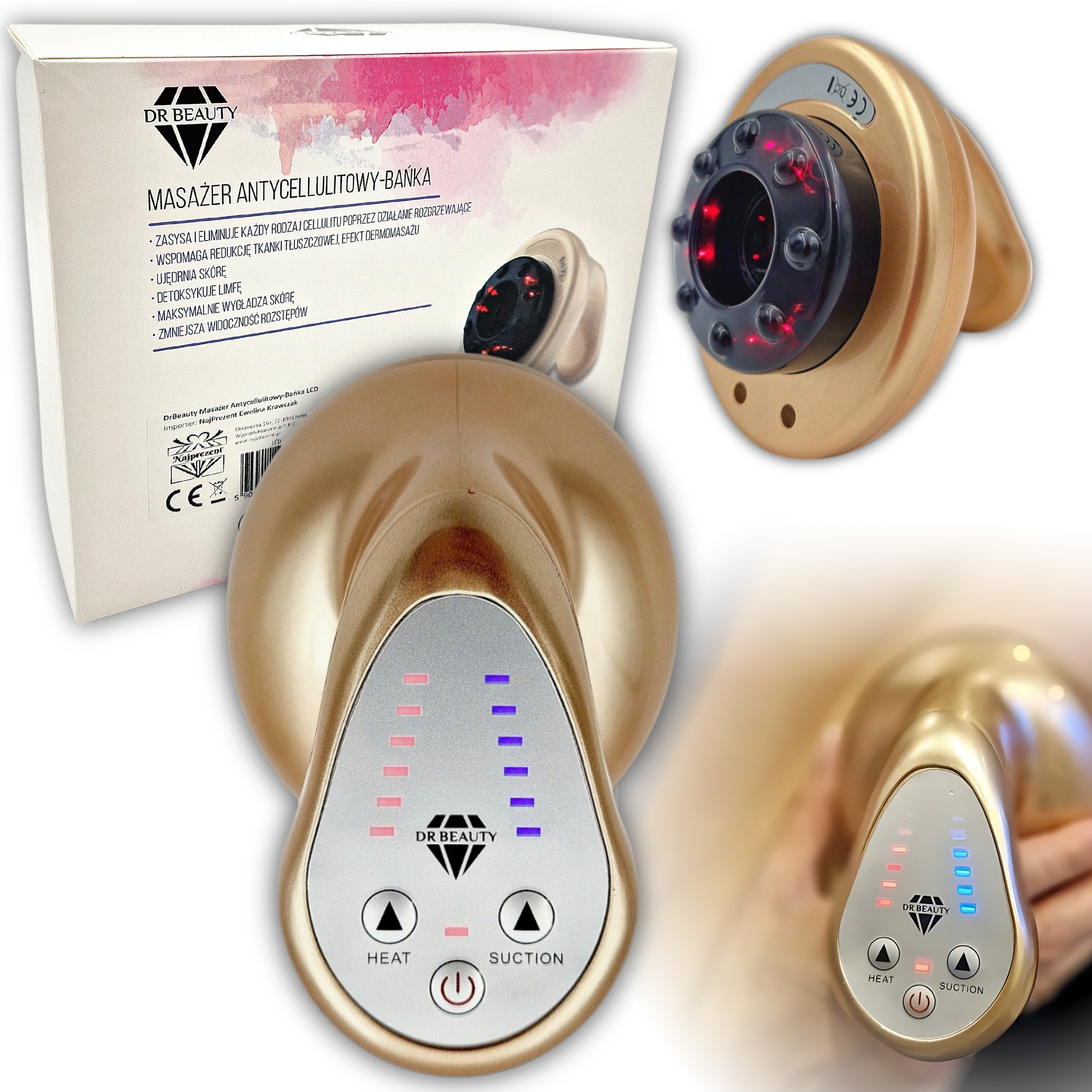 Masażer Antycellulitowy Elektryczna Bańka Chińska Bezprzewodowy Masaż