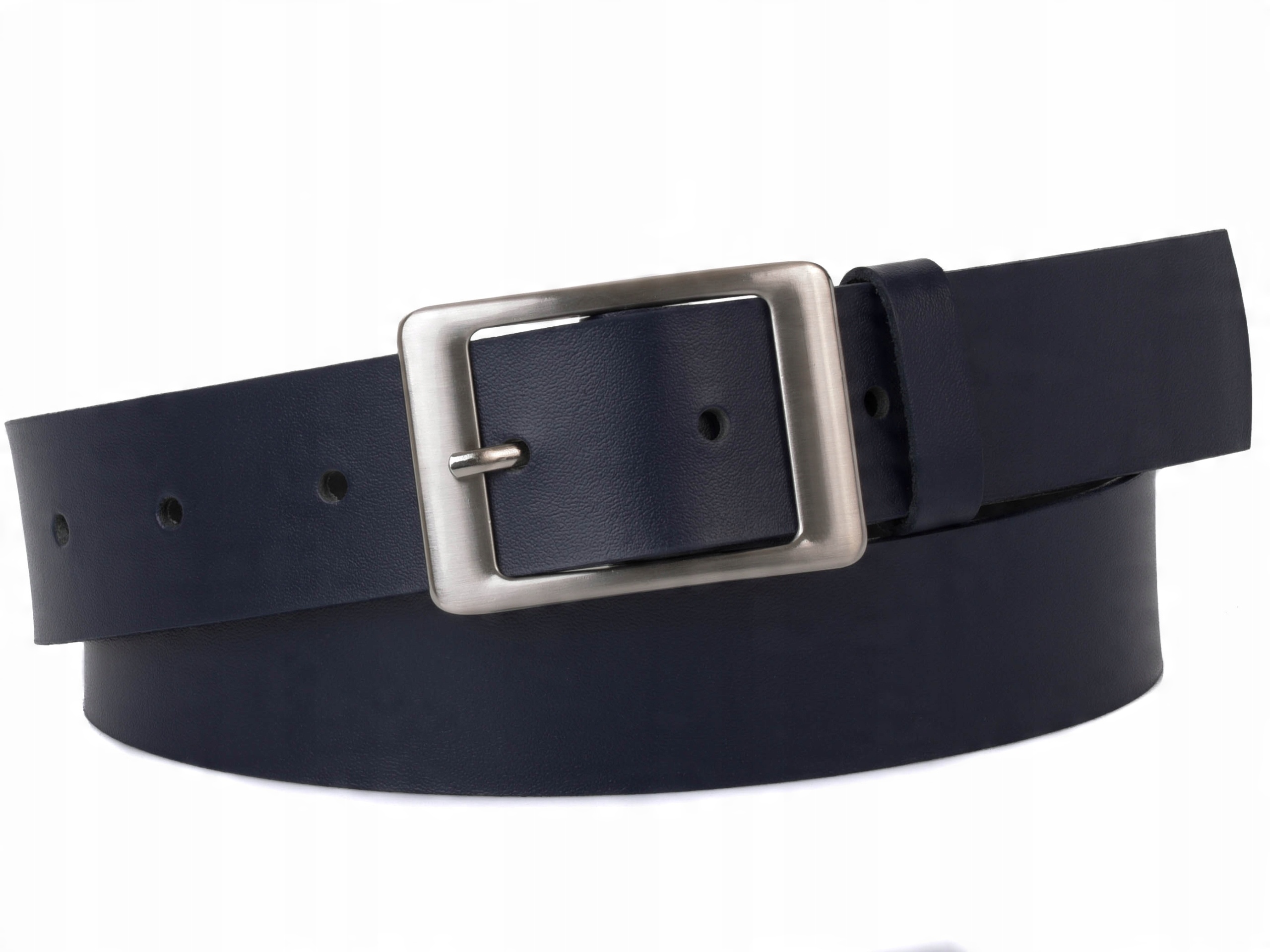 

Damski Skórzany pasek 4cm Granatowy |85obw