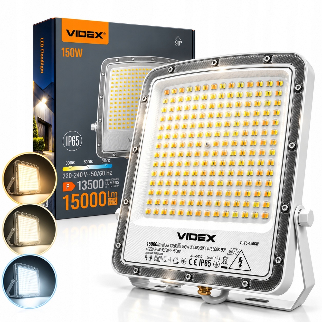 Halogen Led Stavební venkovní reflektorová lampa 150W 15000lm
