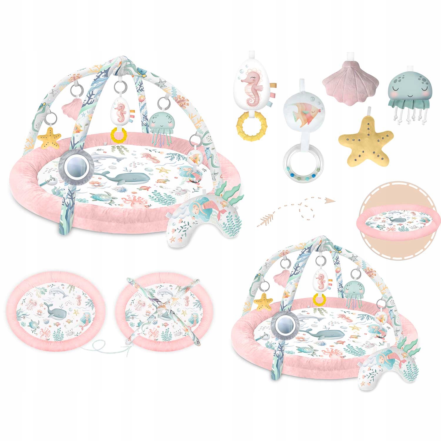 MATA EDUKACYJNA DLA DZIECKA 0+ NIEMOWLAKA KOKON KOJEC GNIAZDO + ZABAWKI Marka inna