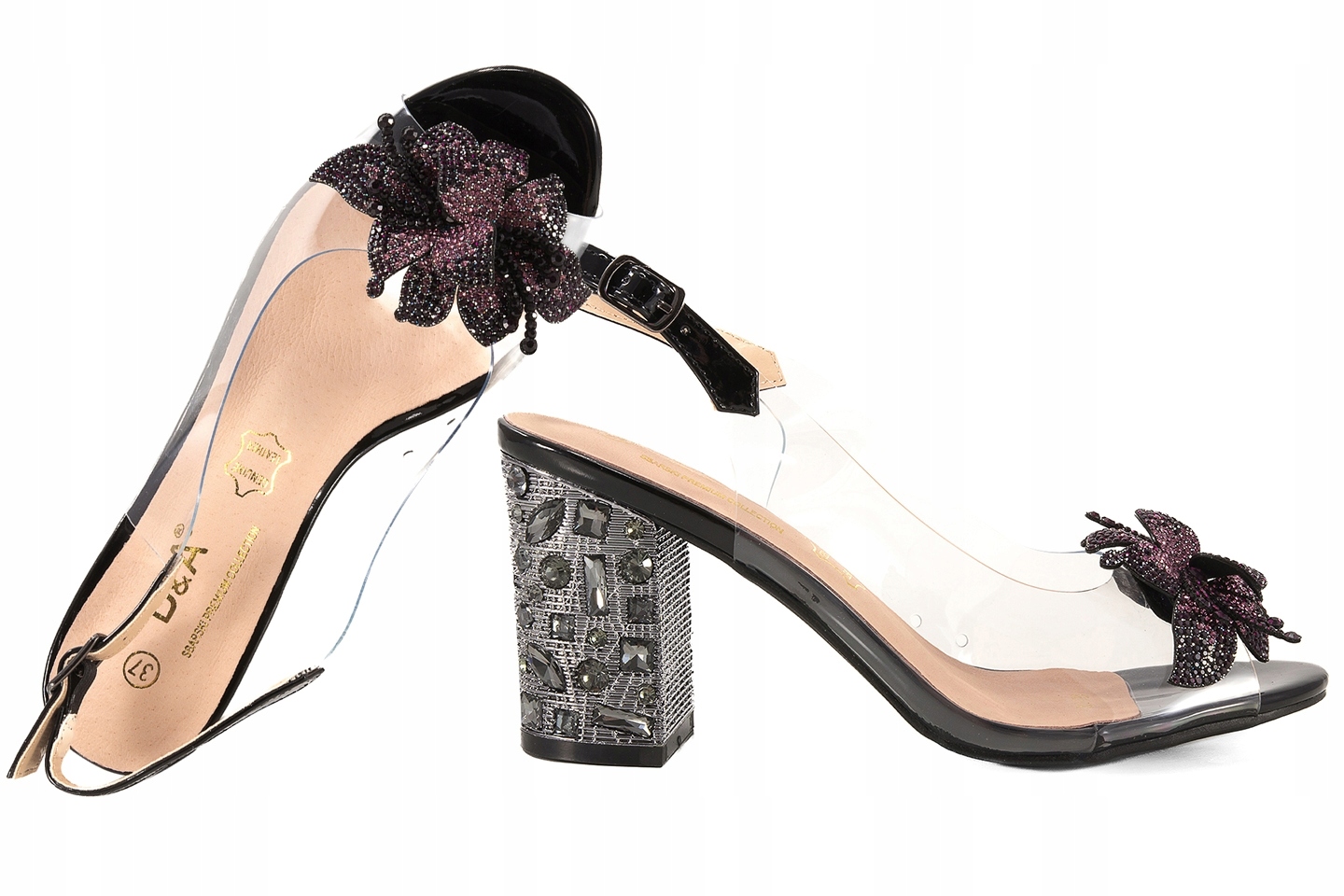 D&a S.barski MR51-704 Gelové Sandály, Transparentní Lodičky Na Podpatku 36