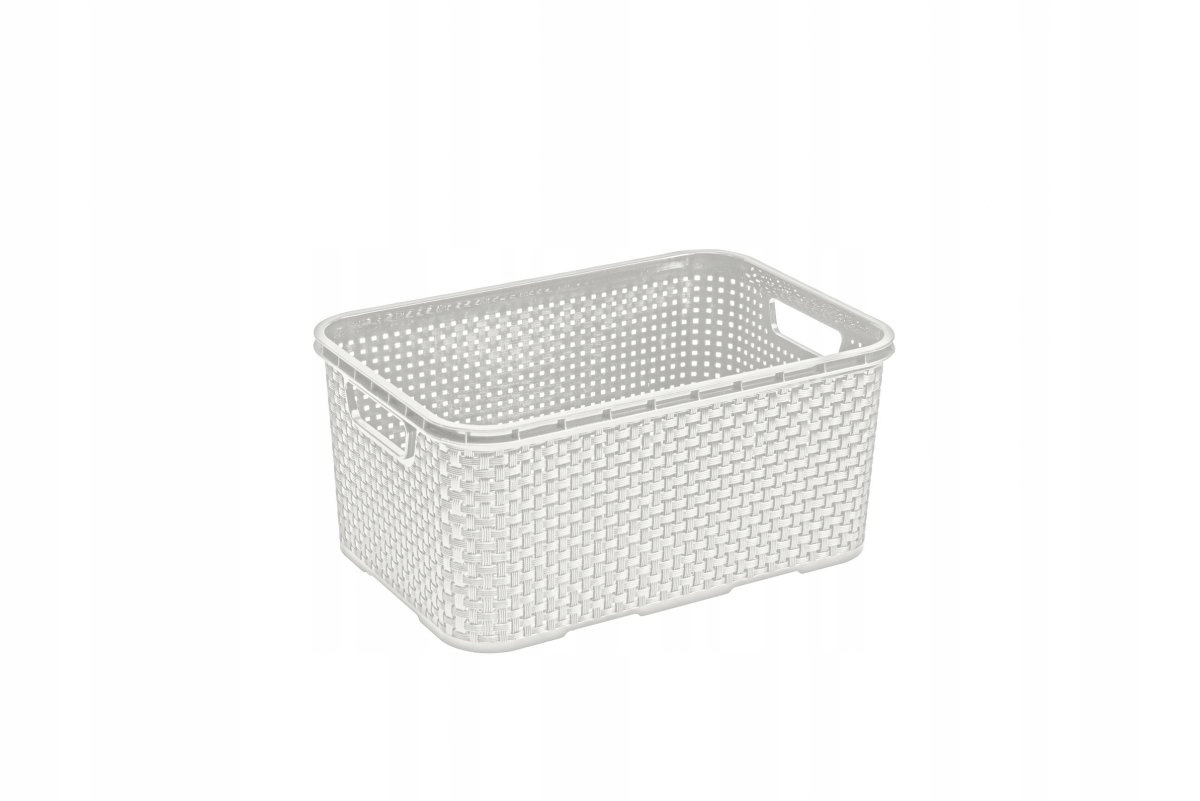 

Pojemnik, Kosz, koszyk Rattan 7L biel antyczna